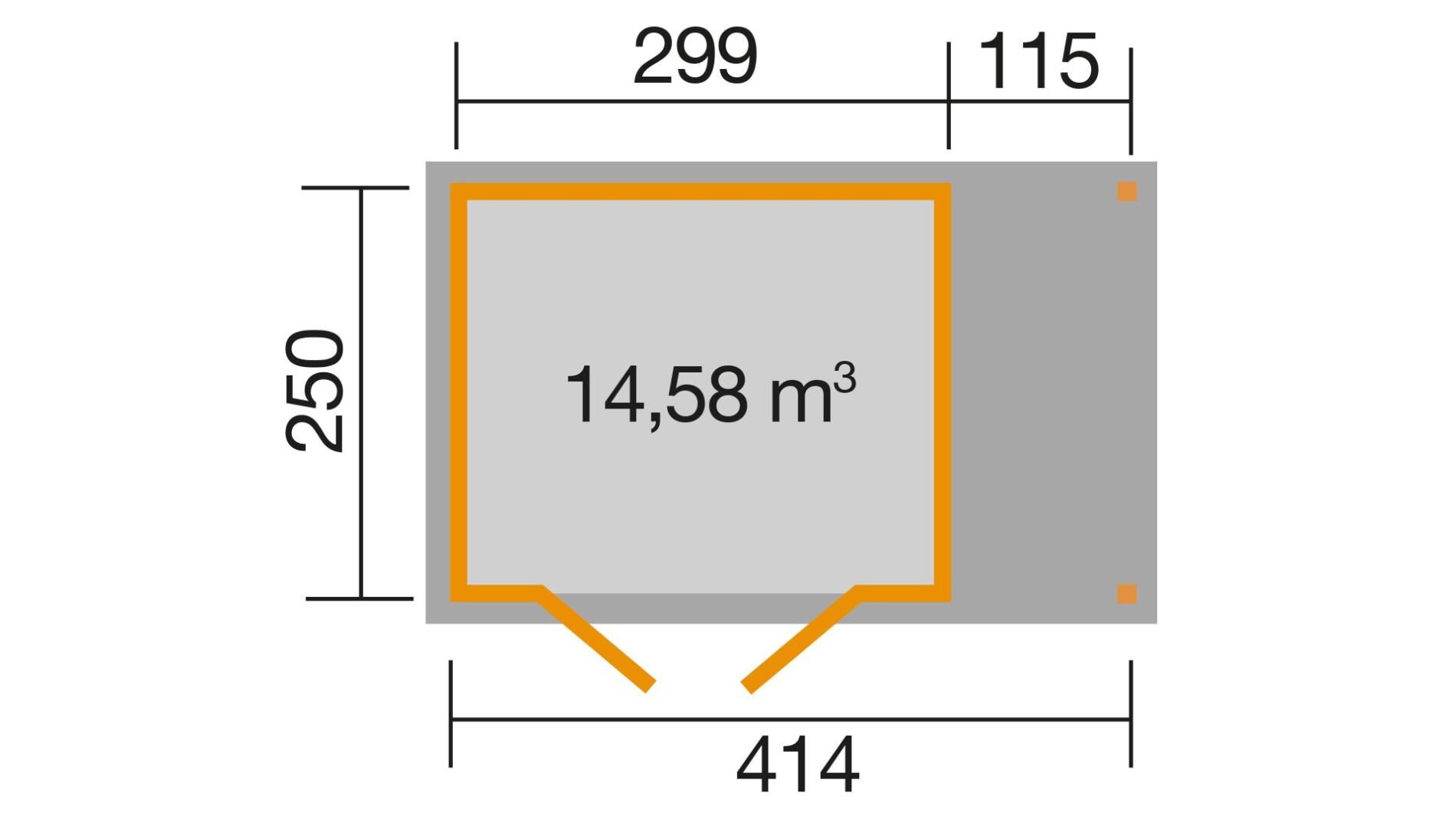 weka Gartenhaus 321 A 4,4x2,9m