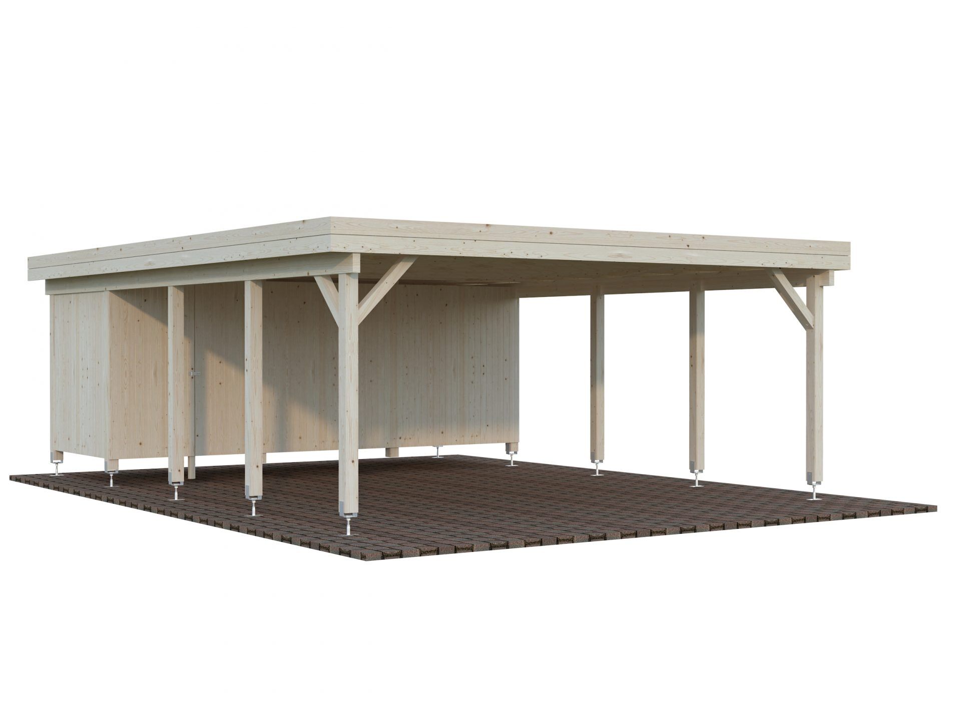 Palmako Carport Karl 40,6 m2 mit Geräteraum
