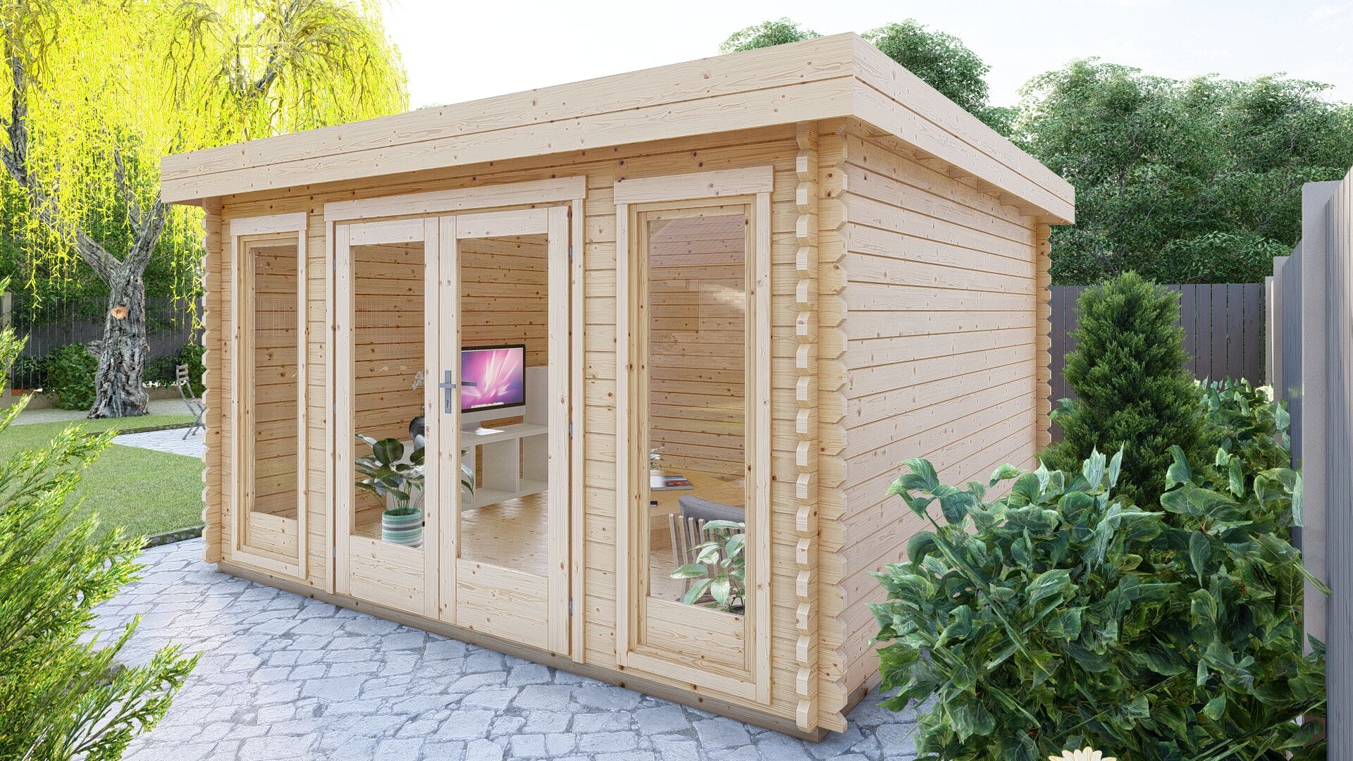 Gartenhaus York 5 Frontansicht