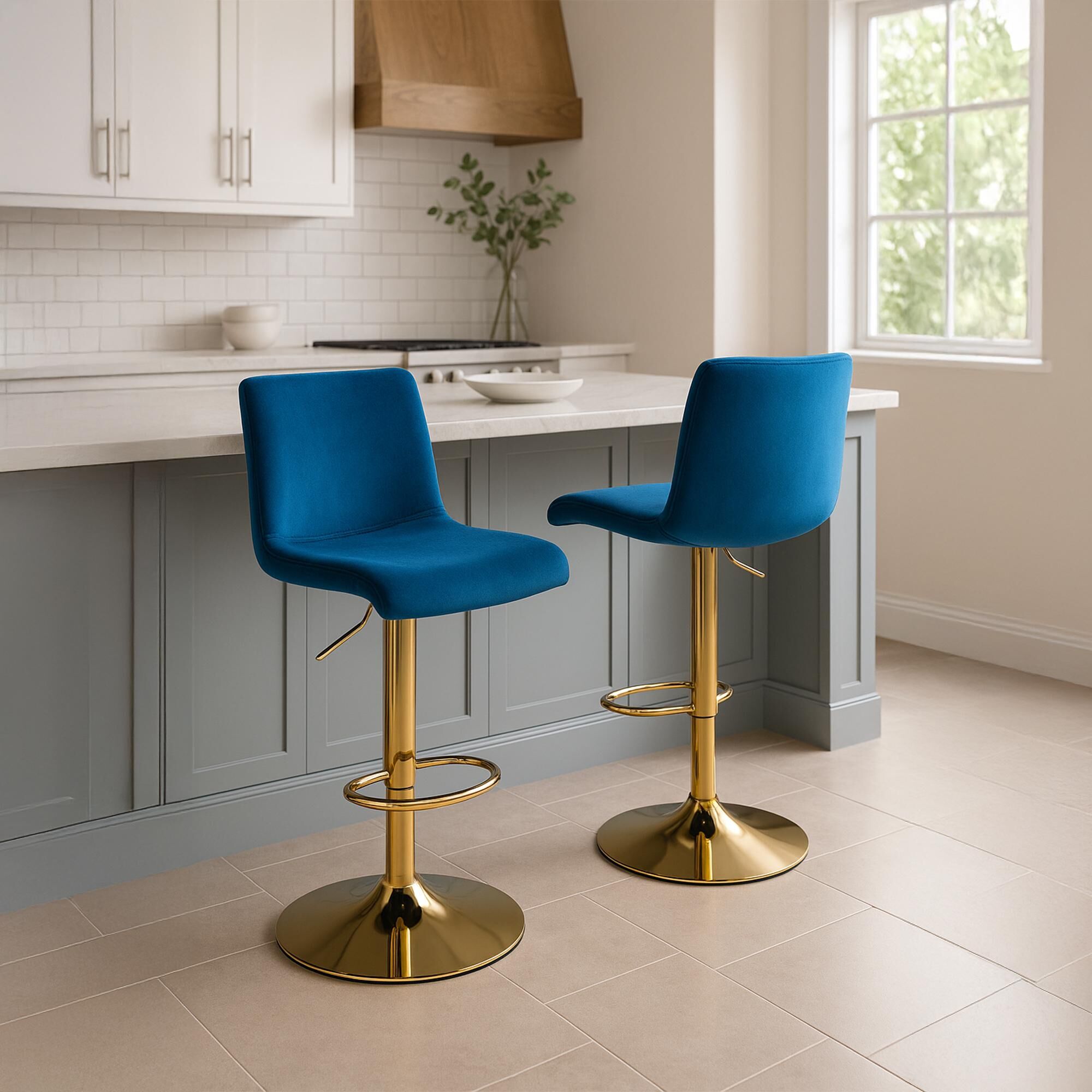 Barhocker Hoover Samt G, blau
