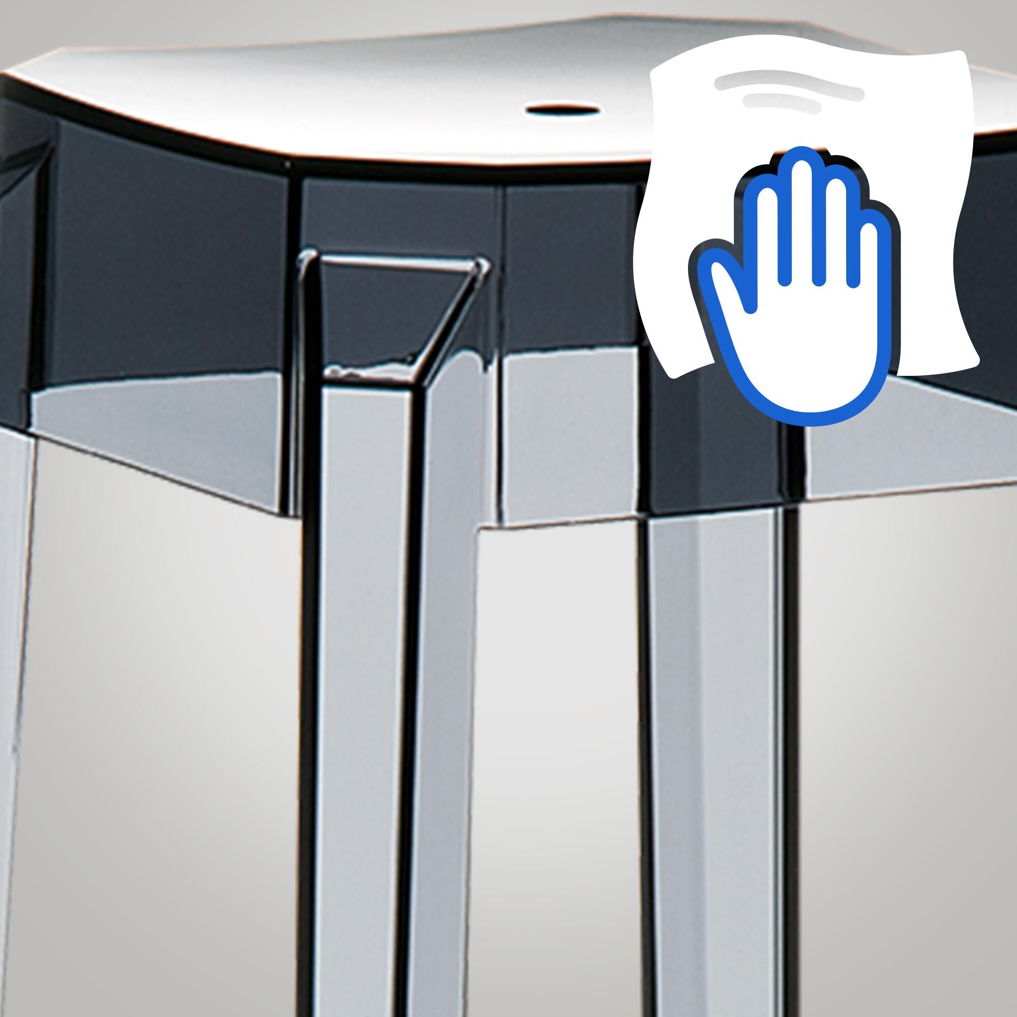 2er Set Barhocker Fox, transparent, schwarz