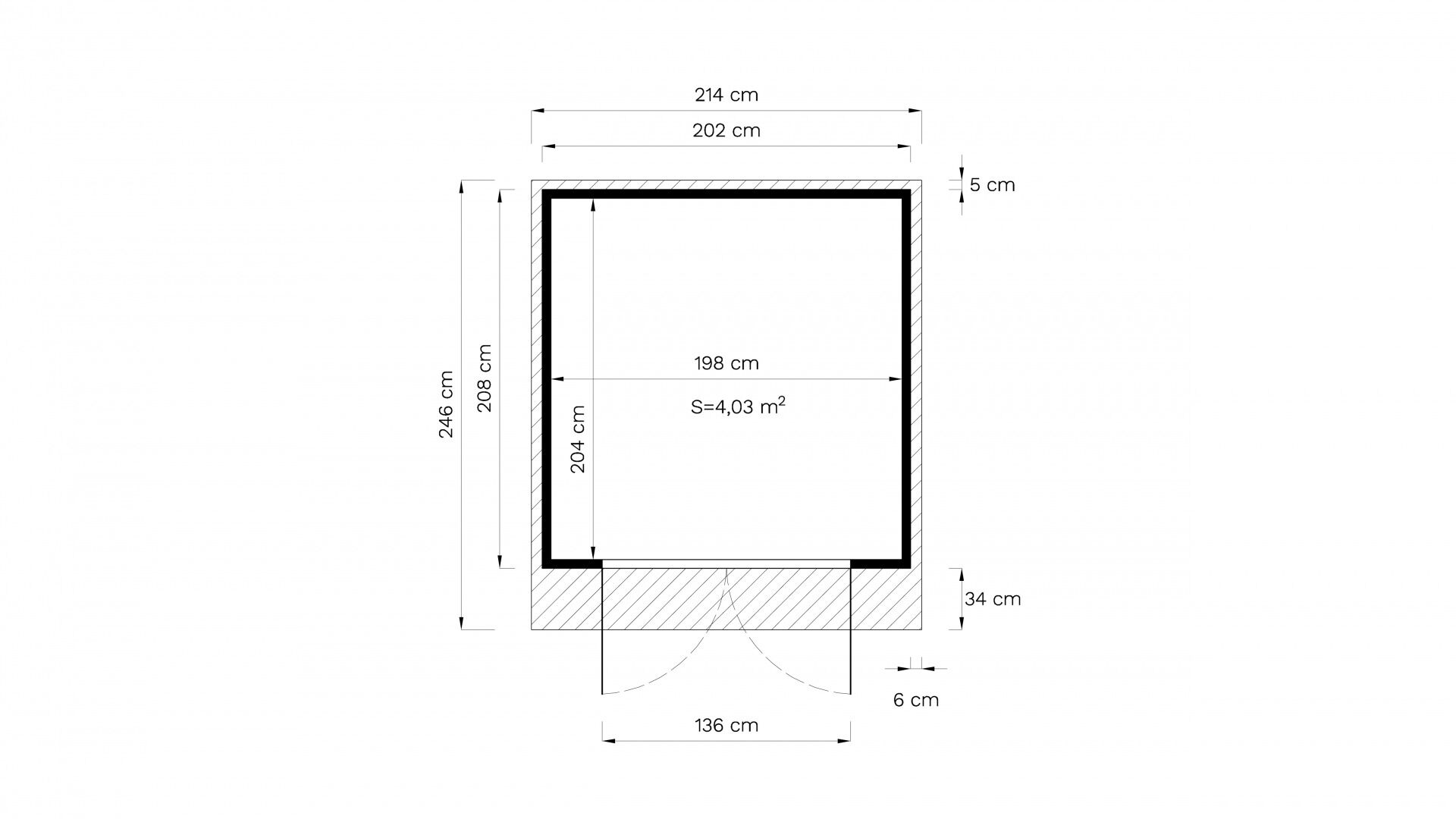 Gartenhaus MELROSE naturbelassen 202 x 207 cm