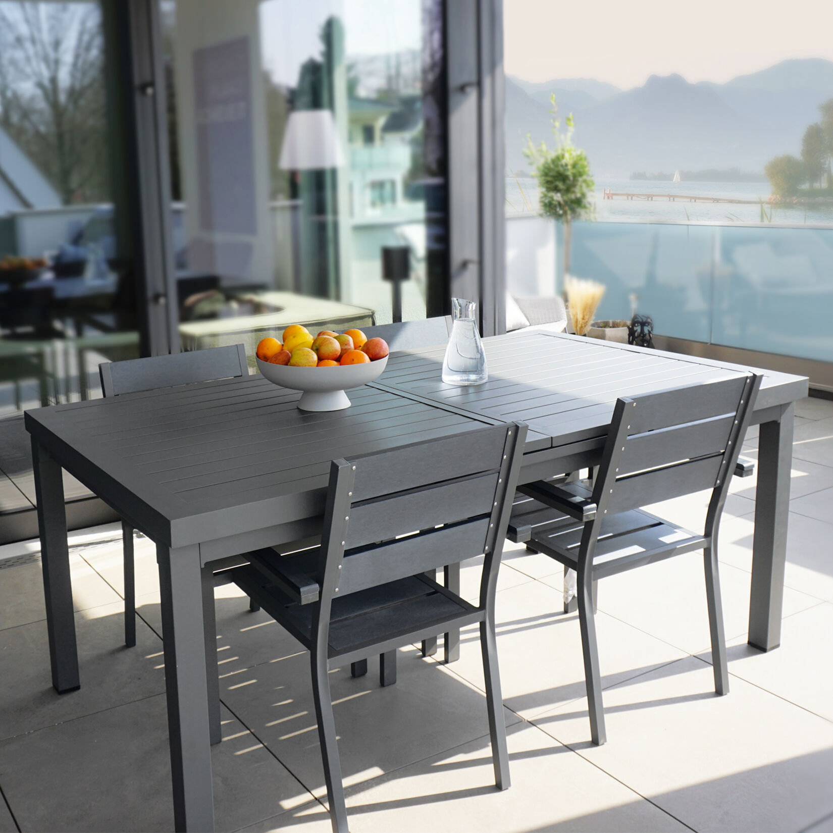 Ausziehbarer Gartentisch CALIDO - 240-180 x 97,5 cm