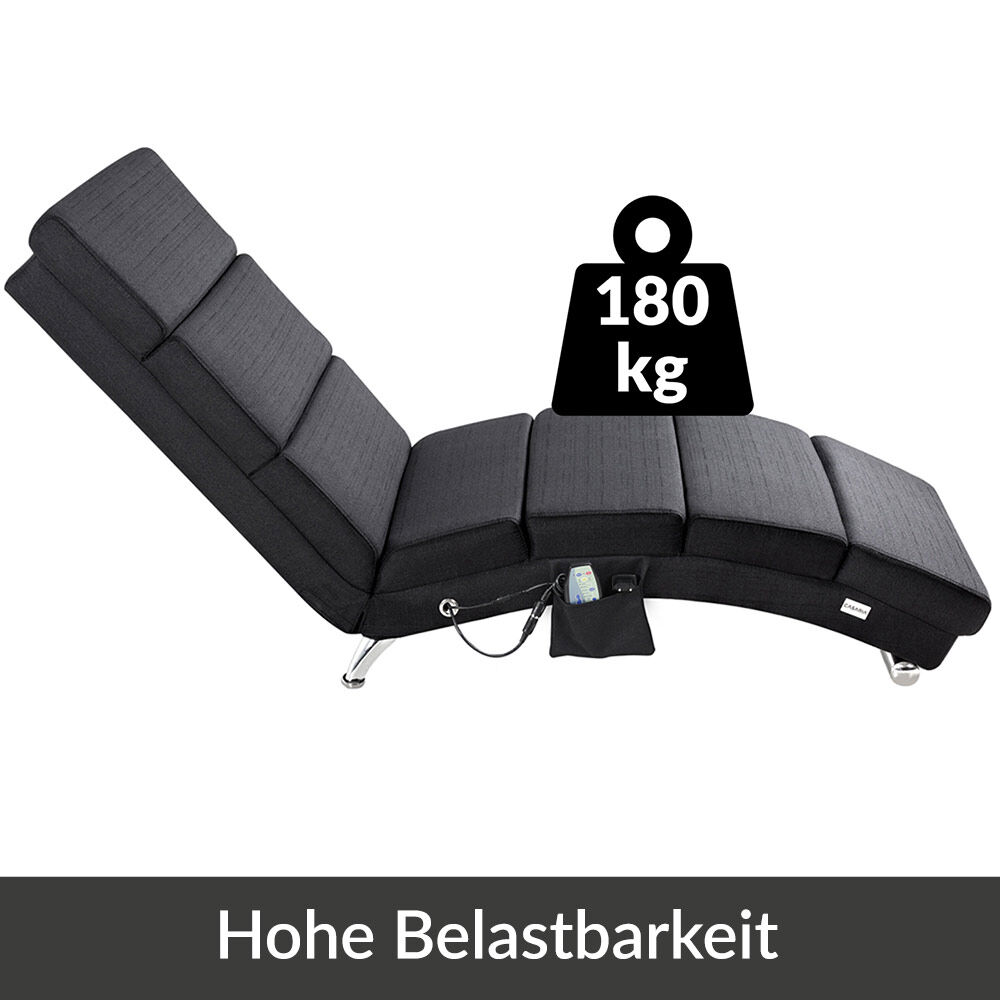 Relaxliege London Anthrazit mit Massage- + Heizfunktion