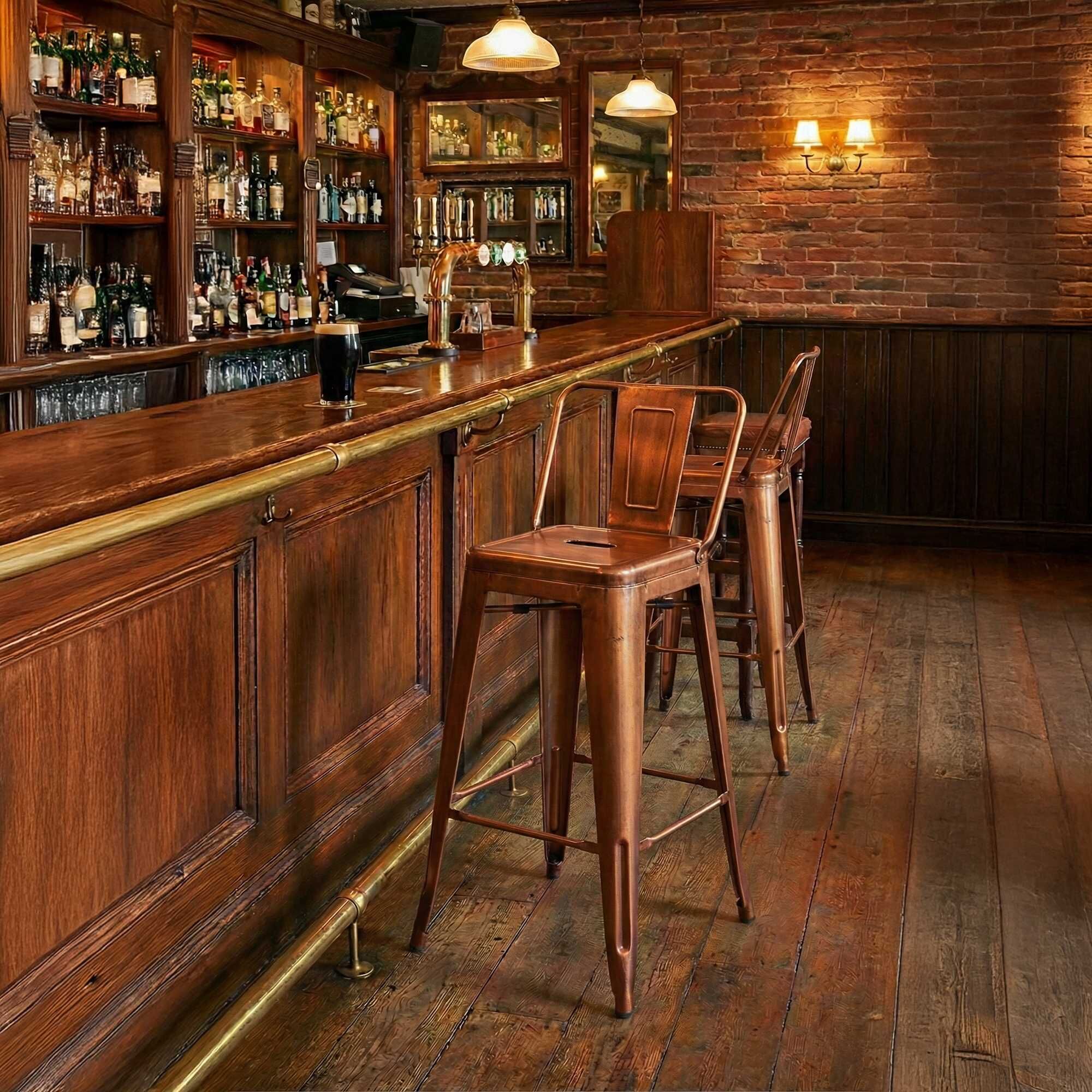 4er Set Barhocker Mason, kupfer