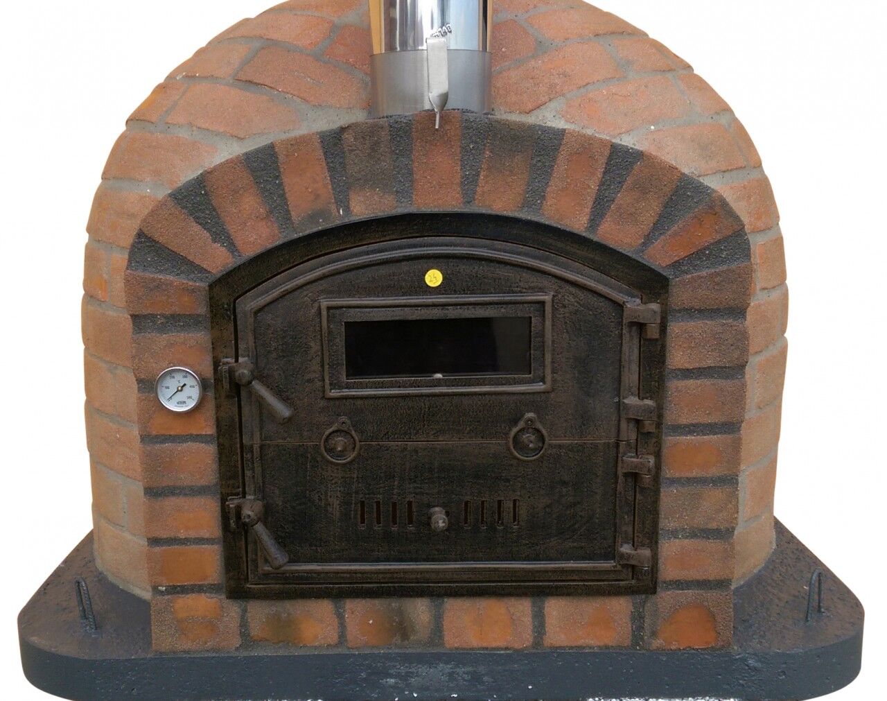 Traditioneller Backofen Rustic AL 110 inkl. Kaminrohr und Regenhut aus Edelstahl, weiß, ohne Abdeckhaube, ohne Ofenzubehör, ohne Zubehörset, ohne Grillzubehör, ohne fahrbares Gestell