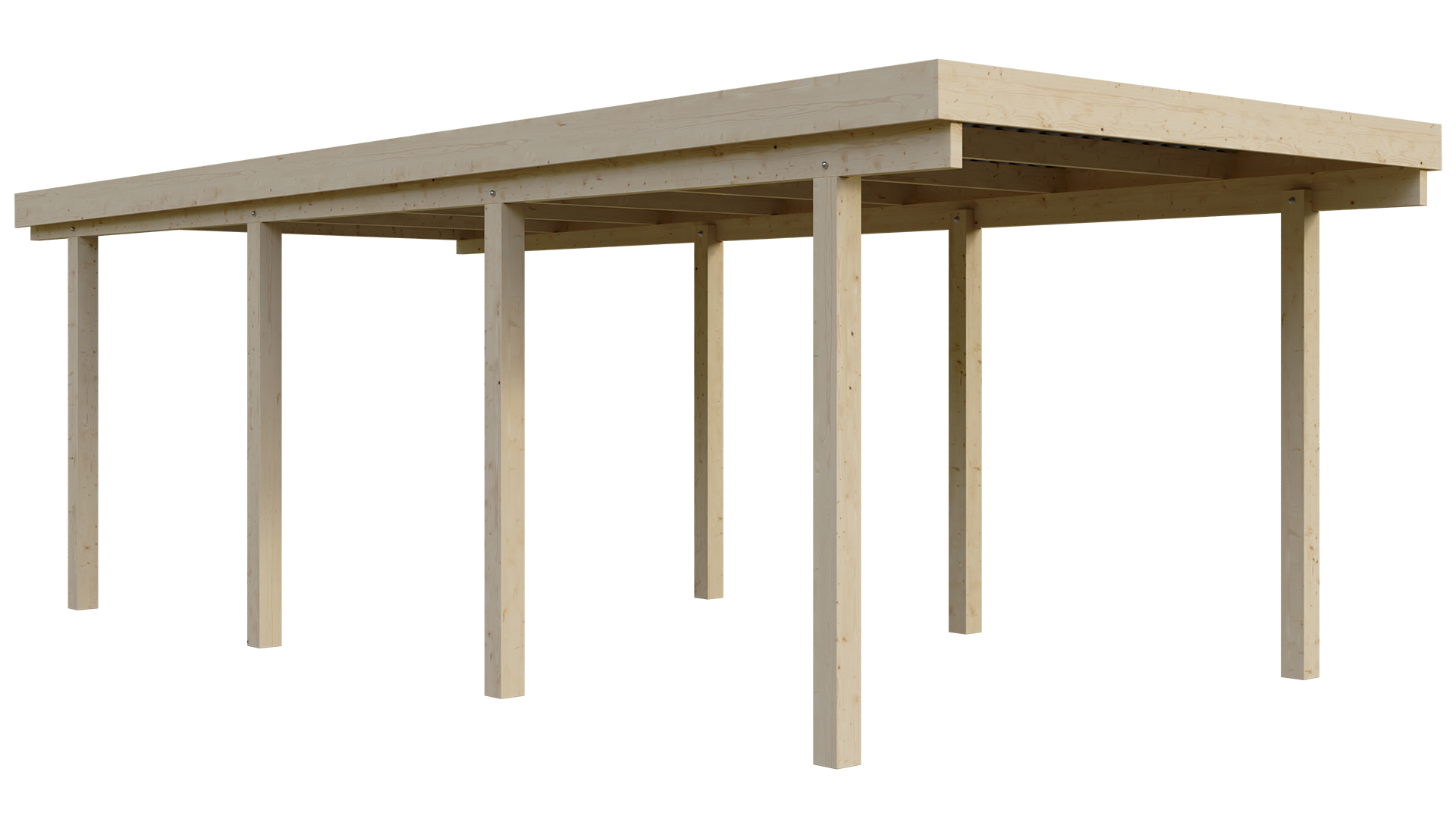 Carport Holz 310x700cm Fichte