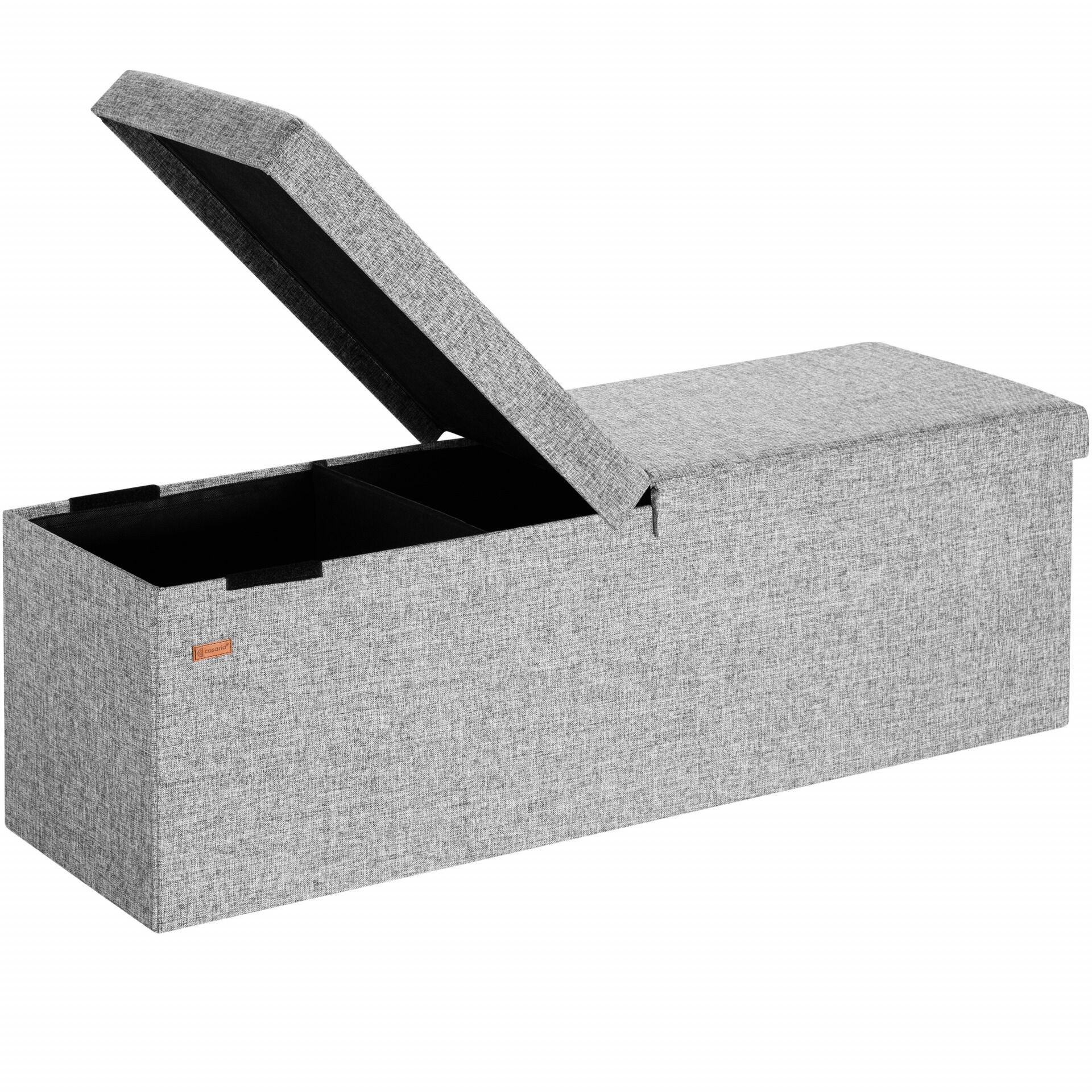 Sitzbank Hellgrau 115x38x38cm mit Klappdeckel