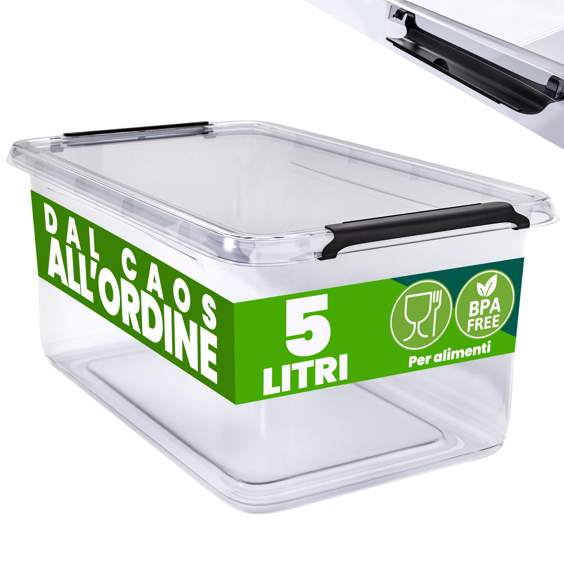 Aufbewahrungsbox 30x20x12cm 5L transparent stapelbar BPA-frei