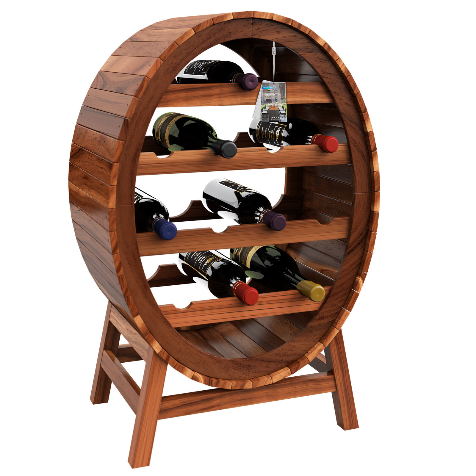 Weinregal 12 Flaschen Weinfass Design