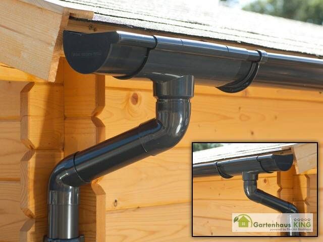 Dachrinnen Set für Satteldach bis 3,5 m, Braun