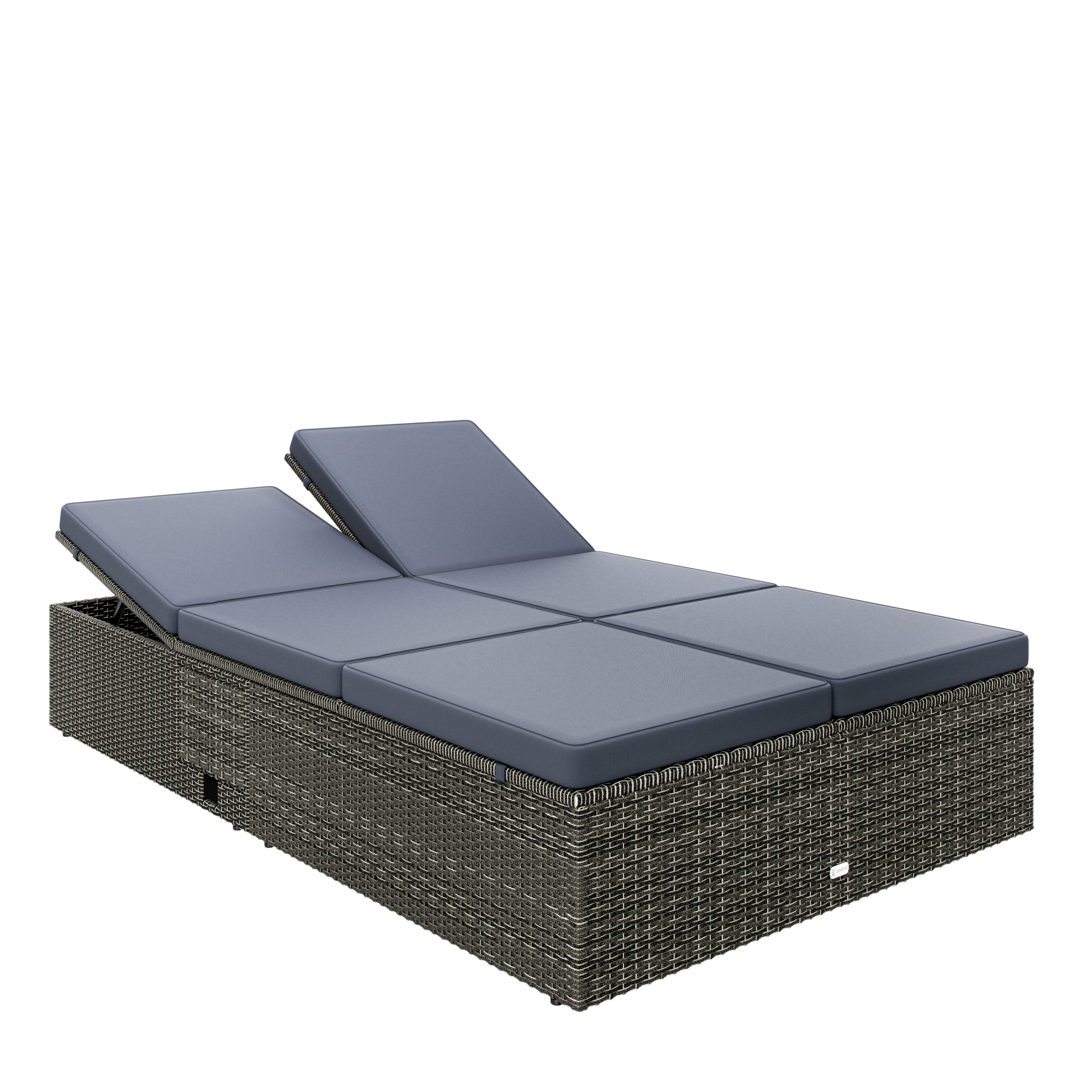 Polyrattan Gartenliege Grau/Anthrazit 200x115x33cm