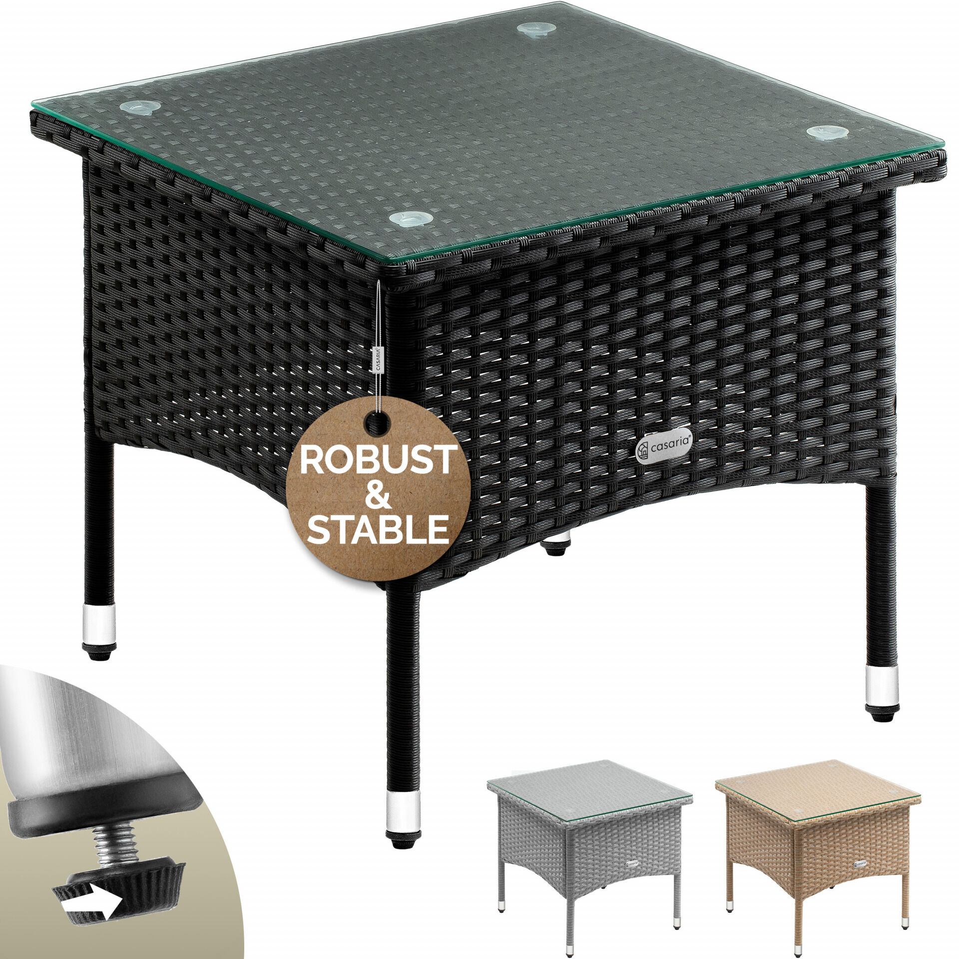 Polyrattan Beistelltisch Schwarz 50x50x45cm