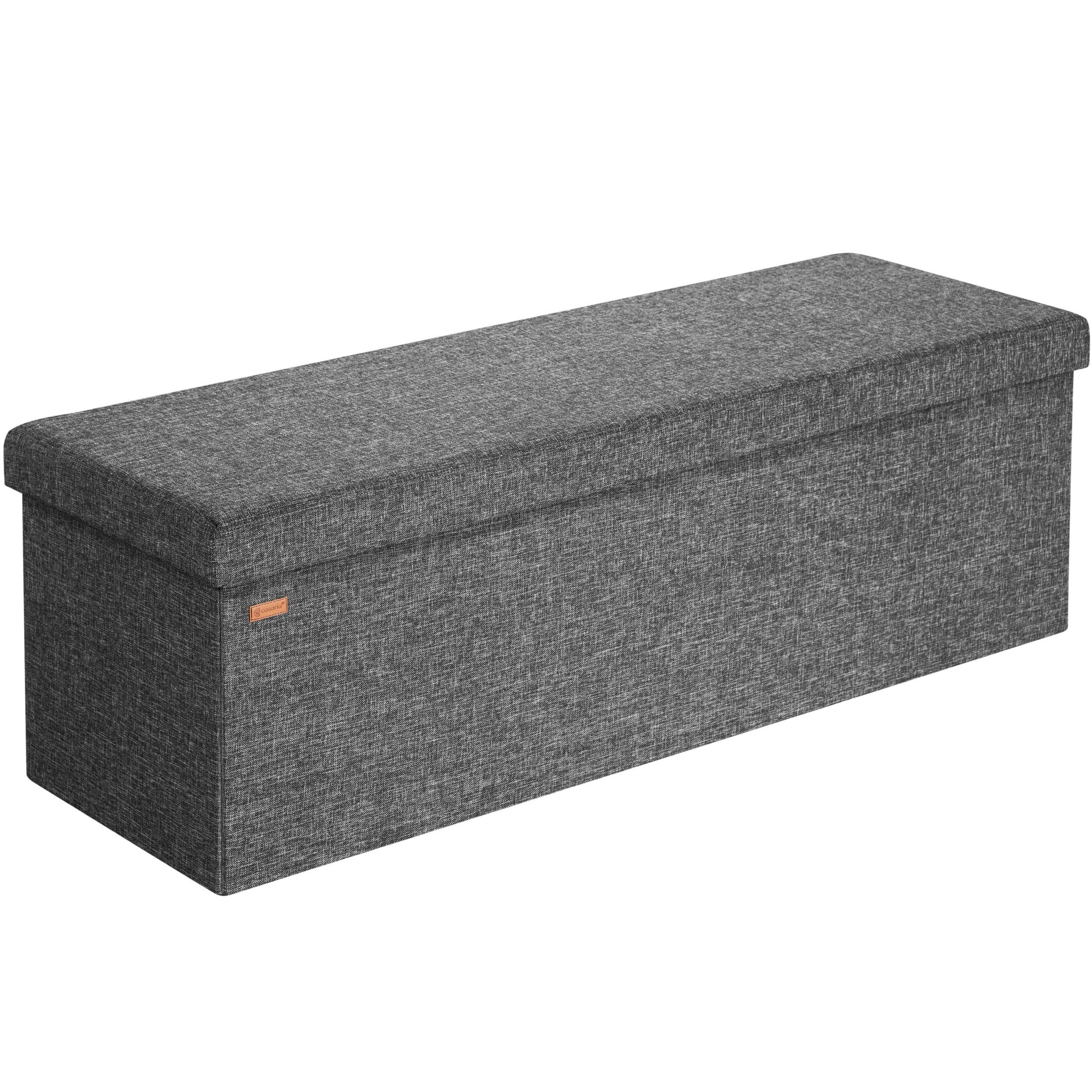 Sitzbank Dunkelgrau 115x38x38cm mit Stauraum faltbar
