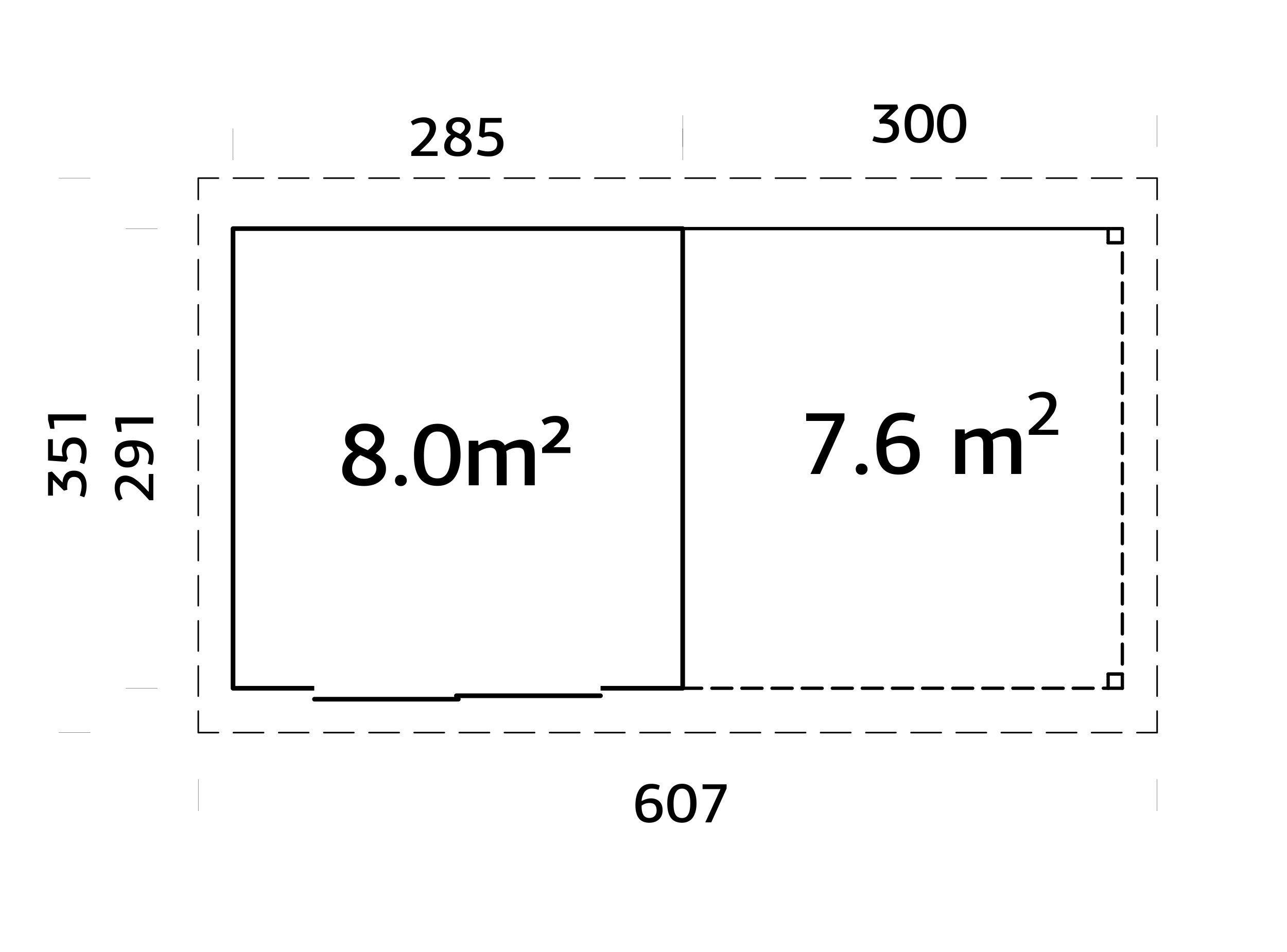 Flachdach Gartenhaus Aktion 45 Plus