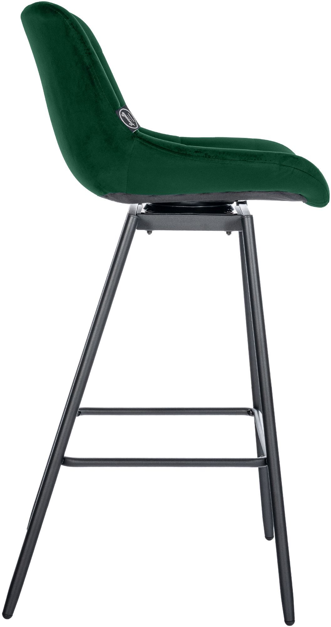 4er Set Barhocker Weston Schwenkbar Samt, dunkelgrün