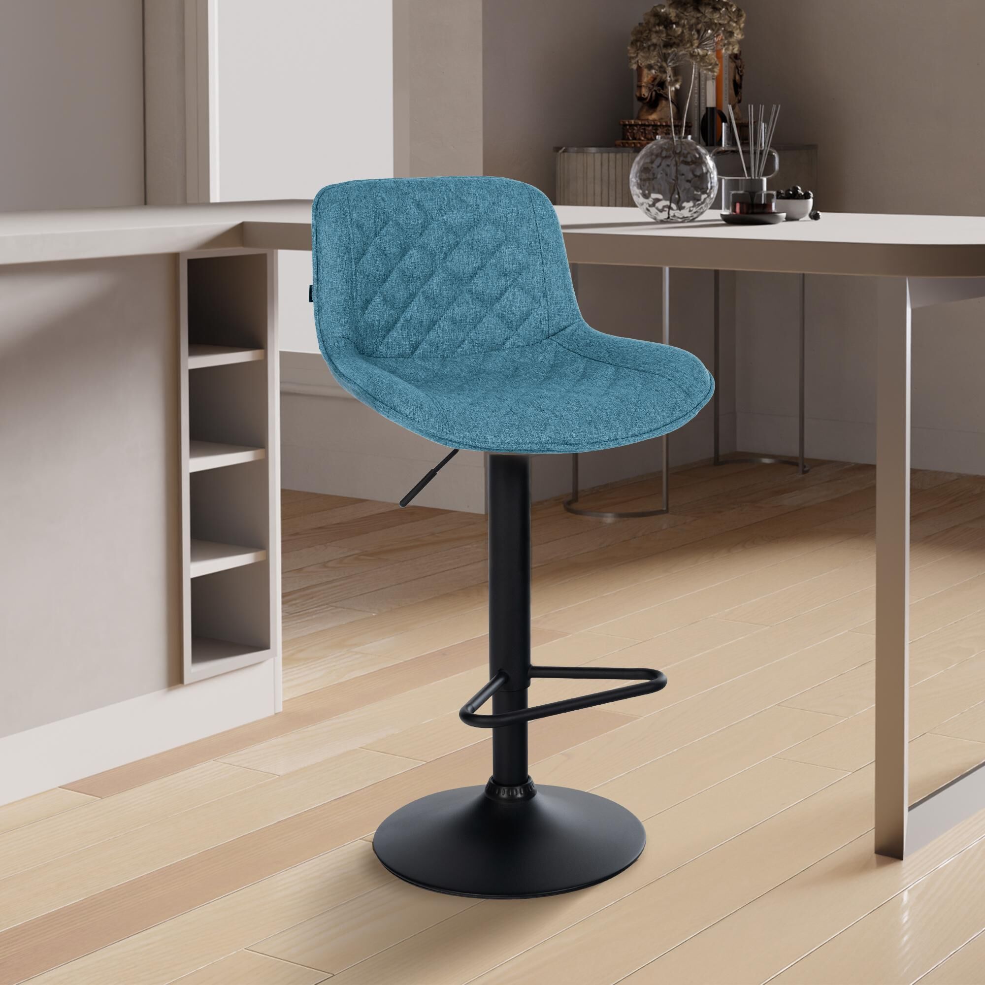 Barhocker Kasson Stoff, blau