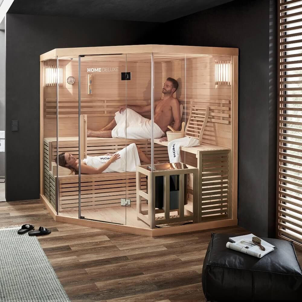 Traditionelle Sauna SKYLINE BIG XL - 200 x 200 cm für 6 Personen