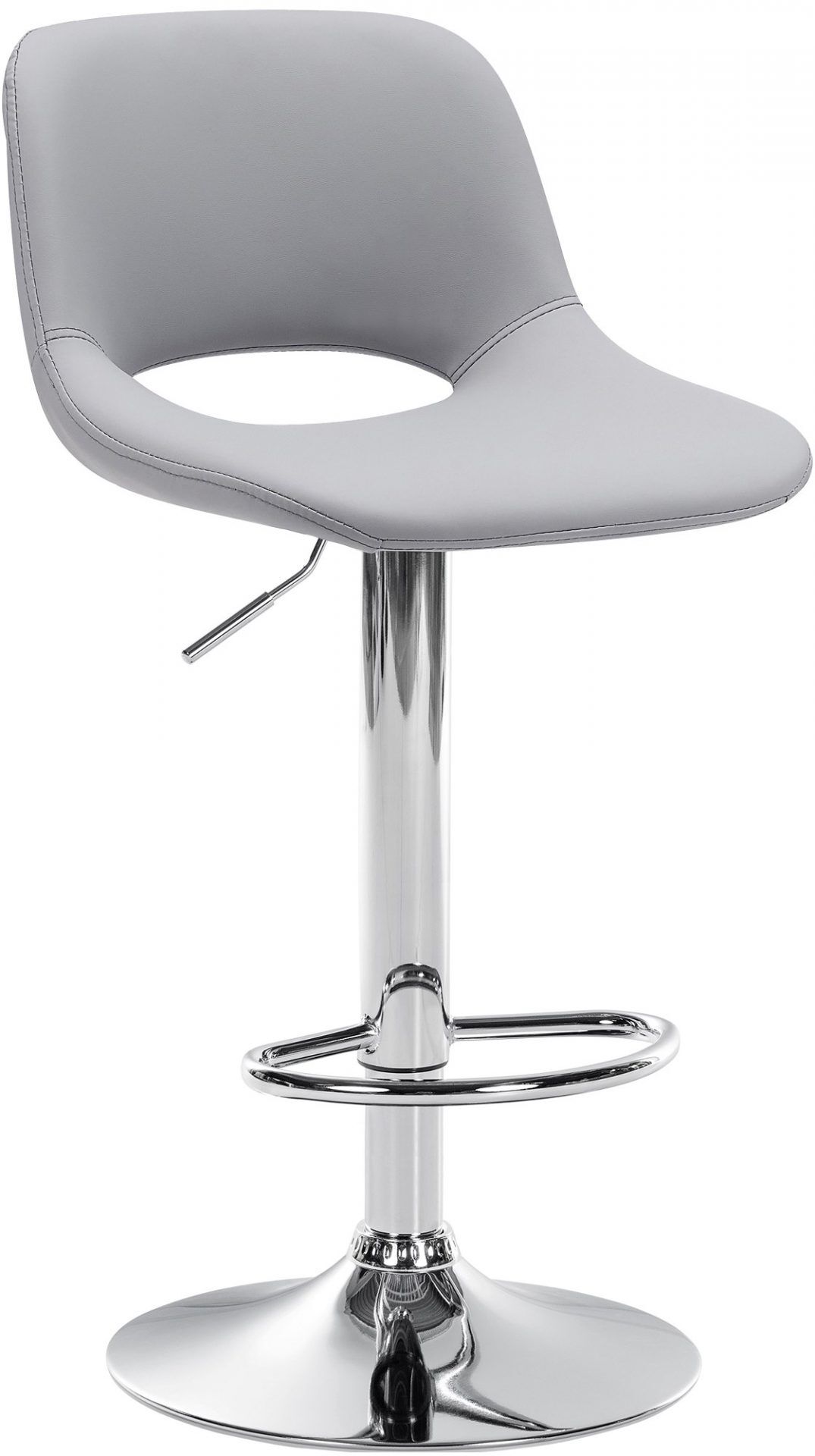 Barhocker Camden Kunstleder chrom, grau