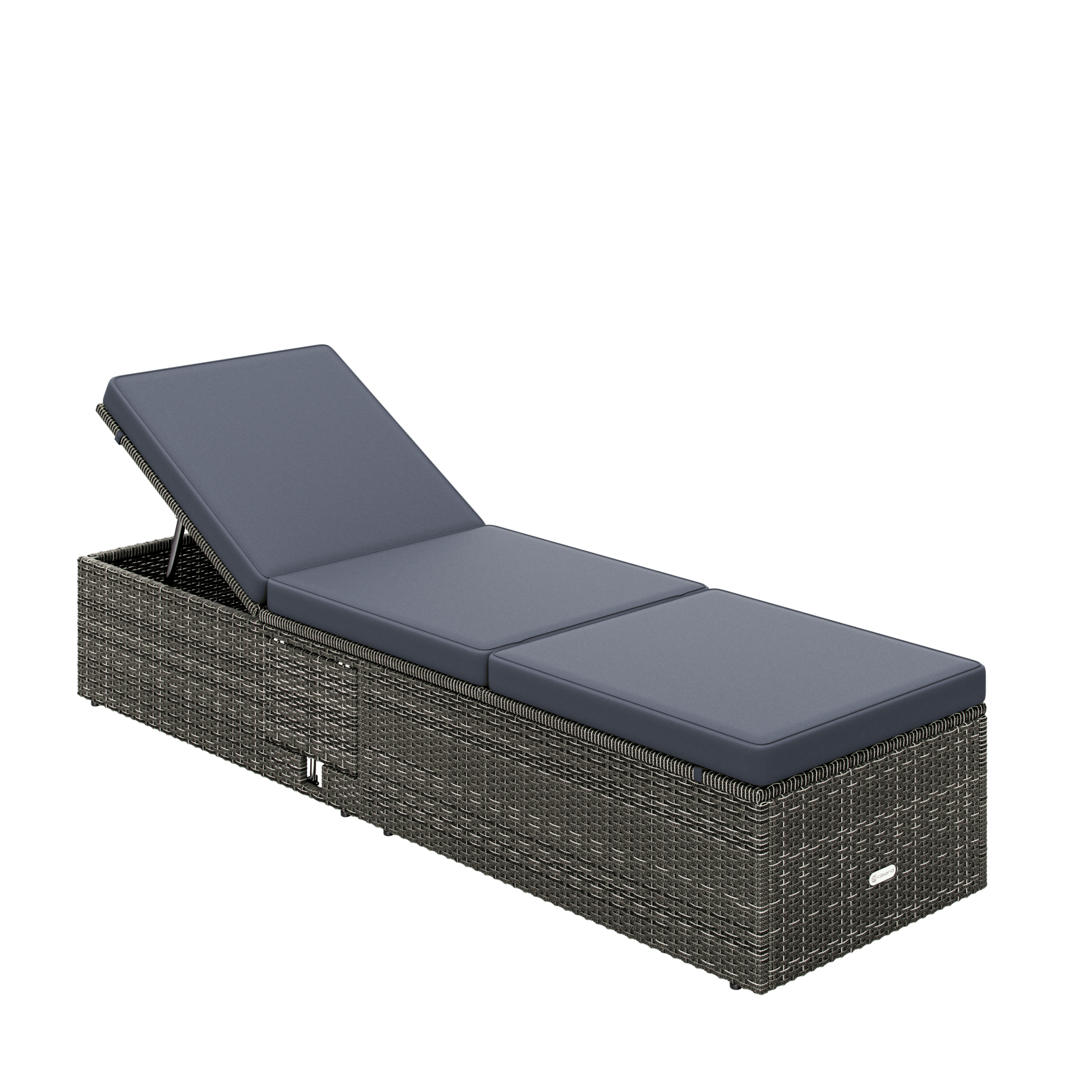 Polyrattan Gartenliege Grau/Anthrazit 200x58x33cm