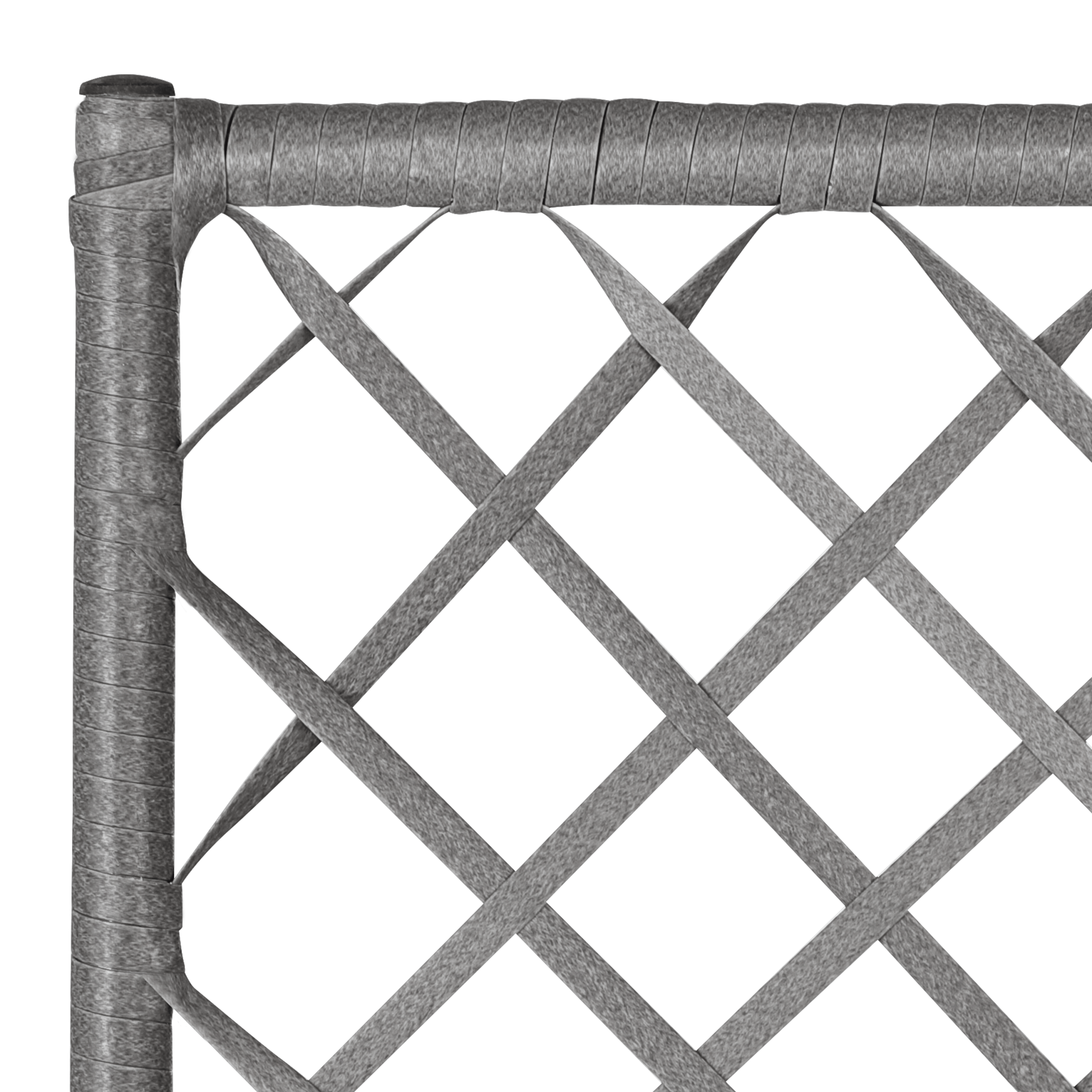 Polyrattan Blumenkasten mit Rankgitter Grau