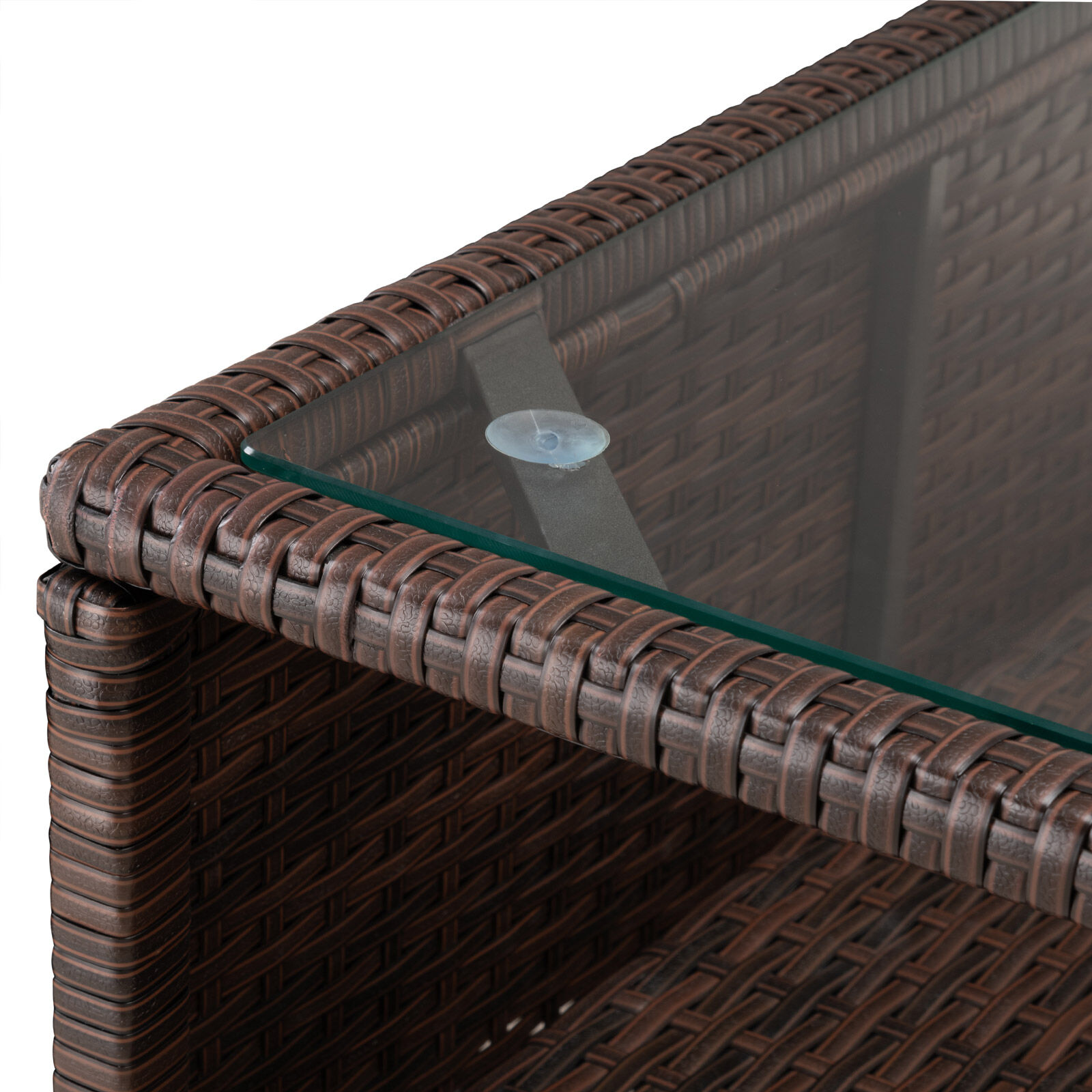 Polyrattan Ecklounge Braun/Creme dicke Rückenpolster
