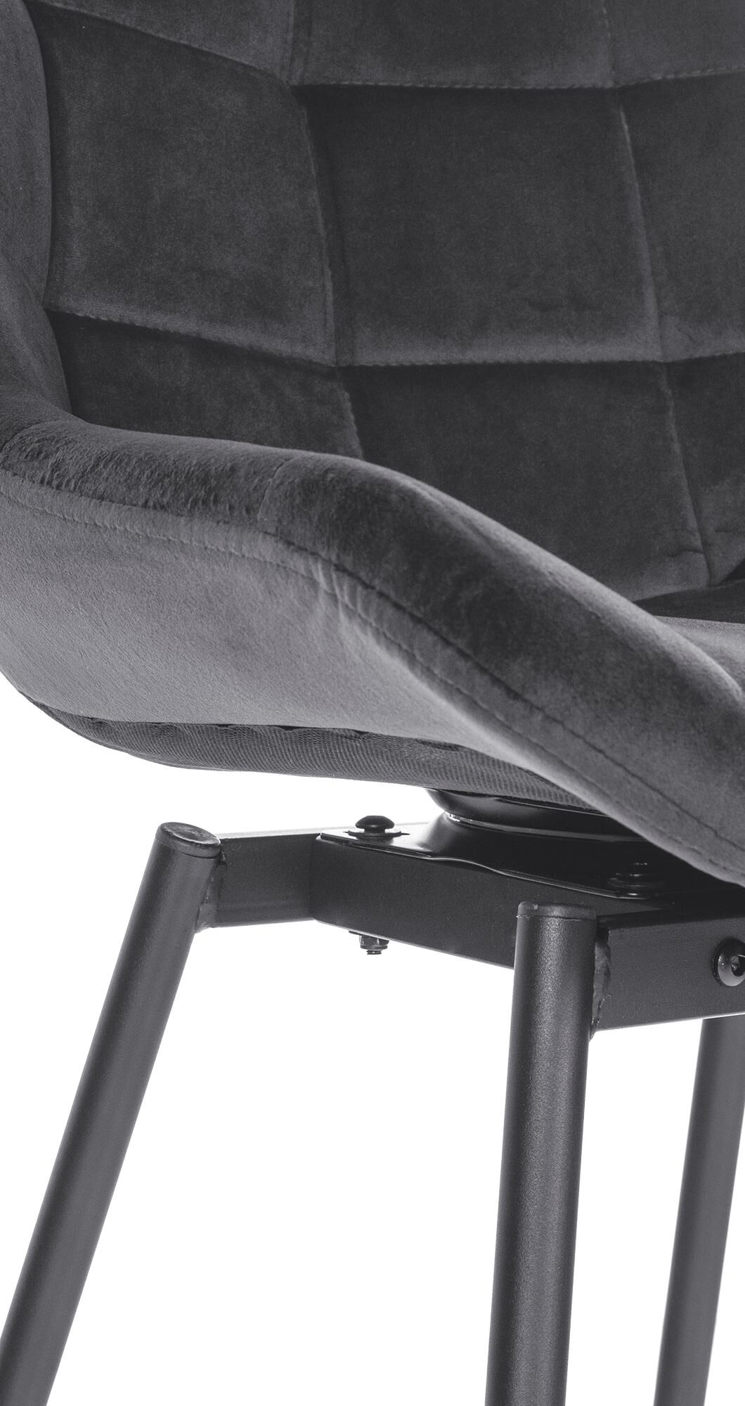 Barhocker Weston Schwenkbar Samt, dunkelgrau