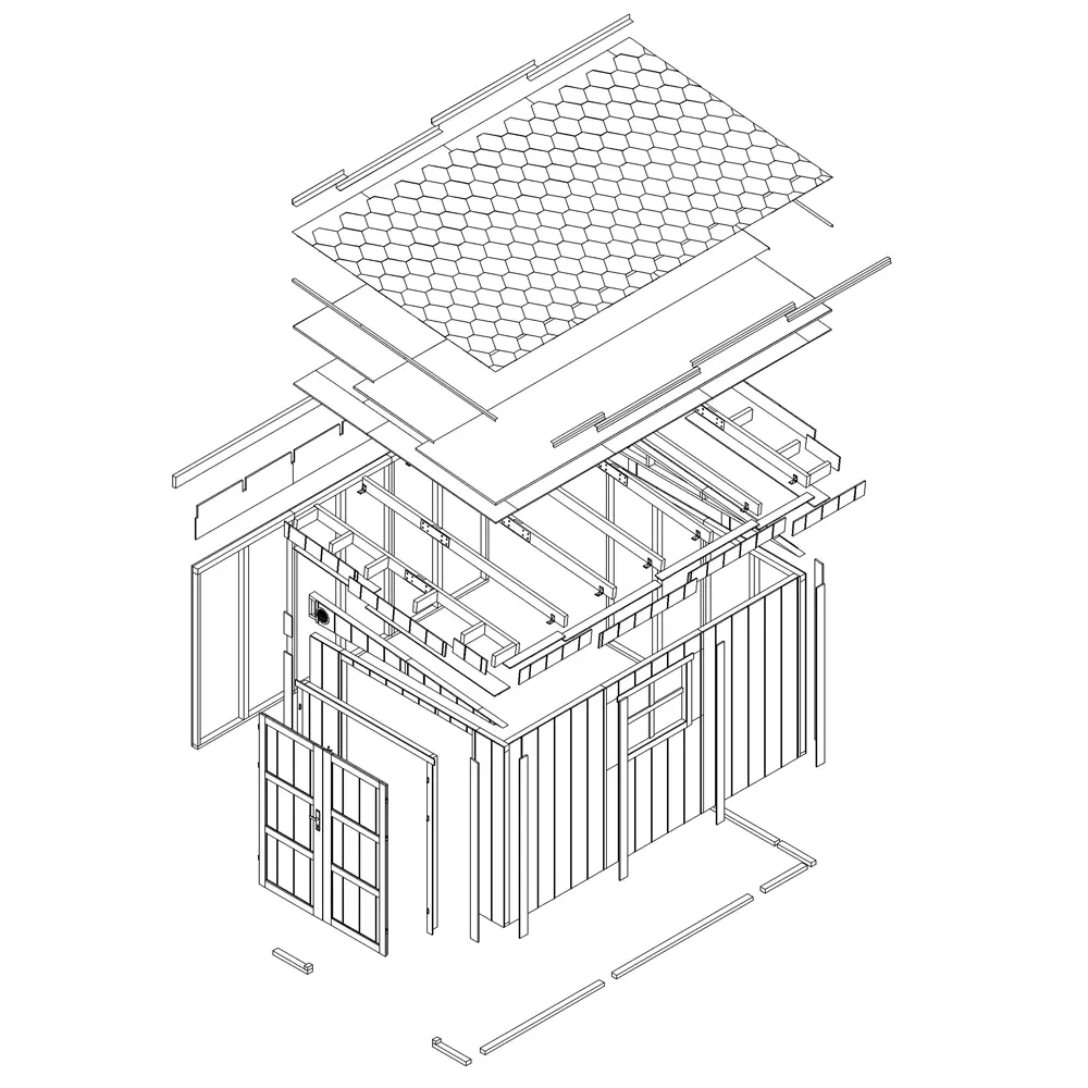 Pultdach Gartenhaus Norge 12 mit LP® SmartSide® M939 – 236 x 368 cm – 9 m2