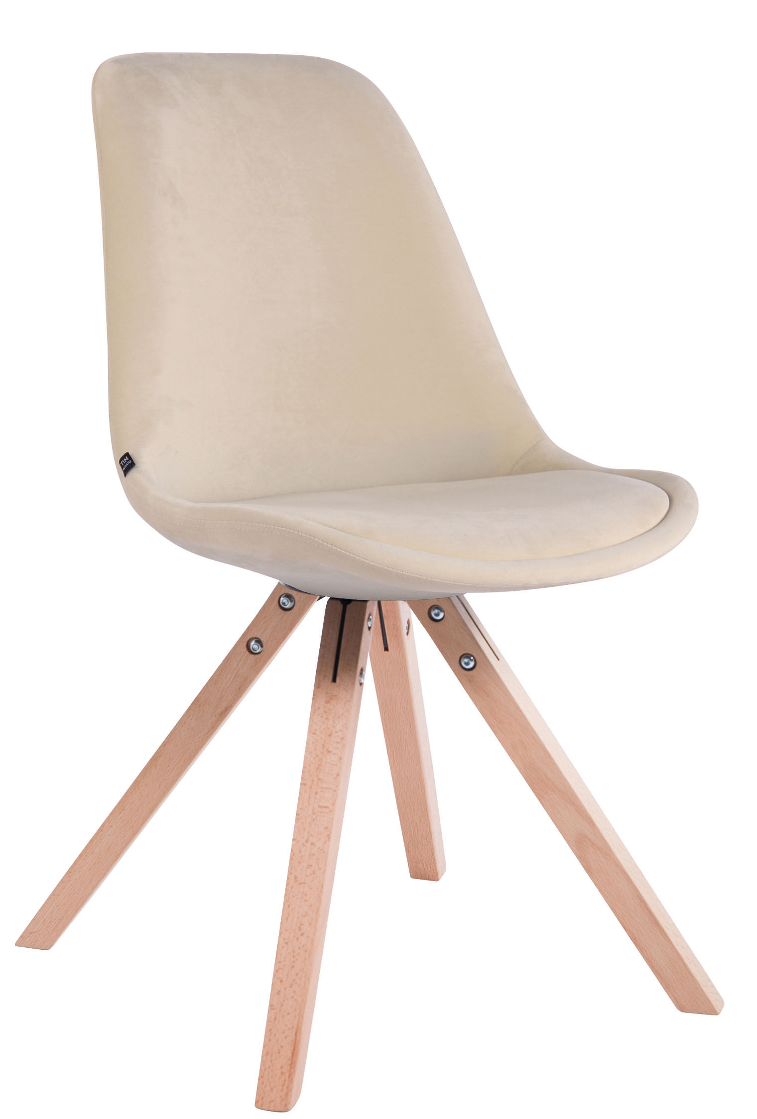4er Set Stühle Toulouse Samt Square natura, creme