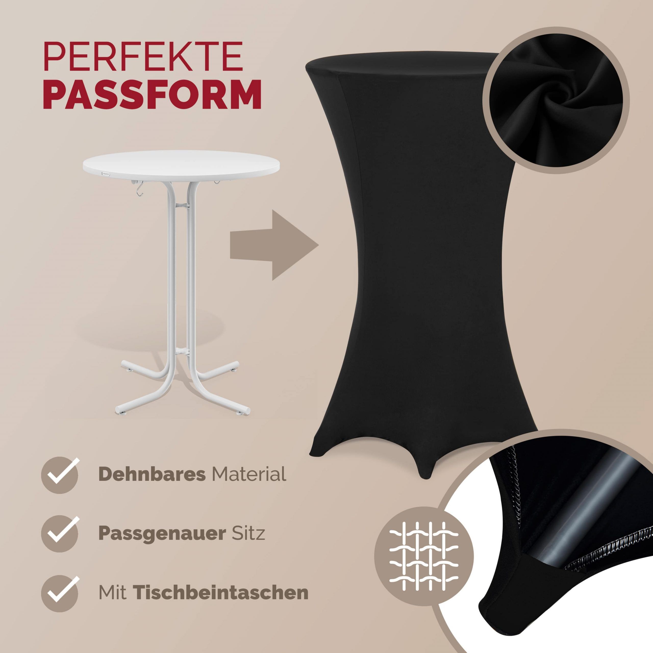 Stehtischhusse Schwarz Ø60cm