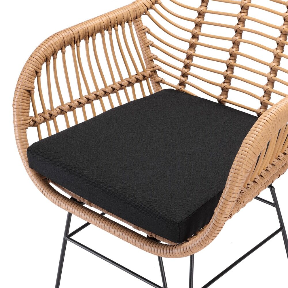 Polyrattan Garten-Sitzgruppe Bali 3-tlg Natur/Schwarz
