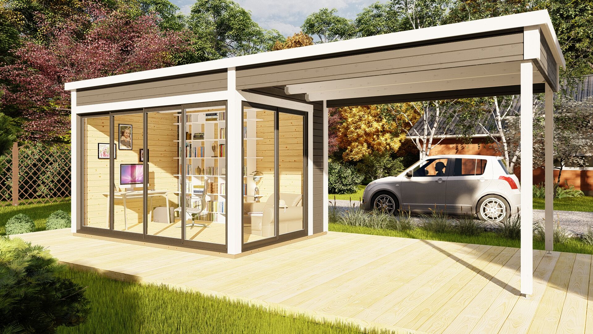 Flachdach Gartenhaus Sydney 31 Plus