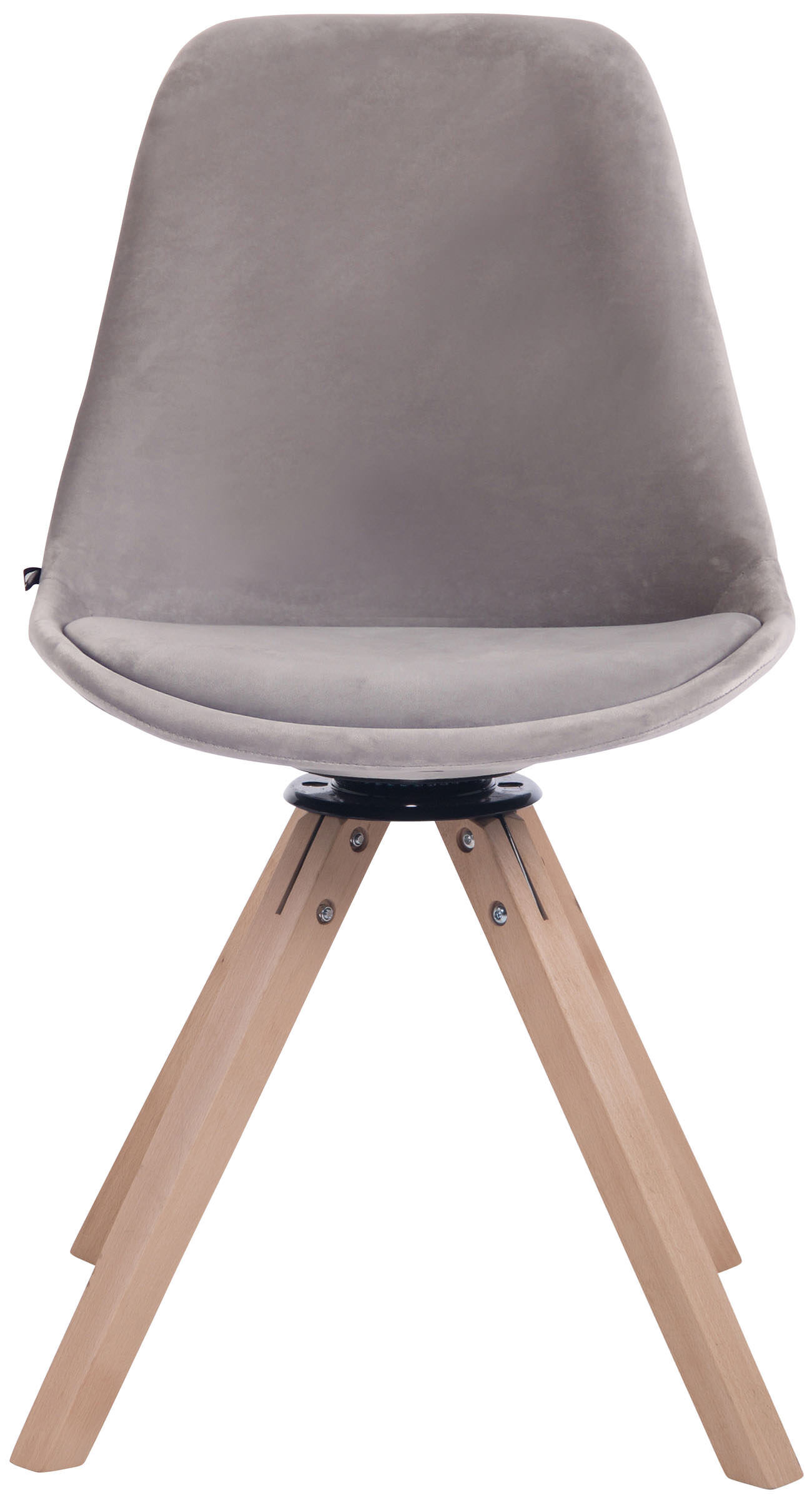 Esszimmerstuhl Troyes Samt Square natura, grau