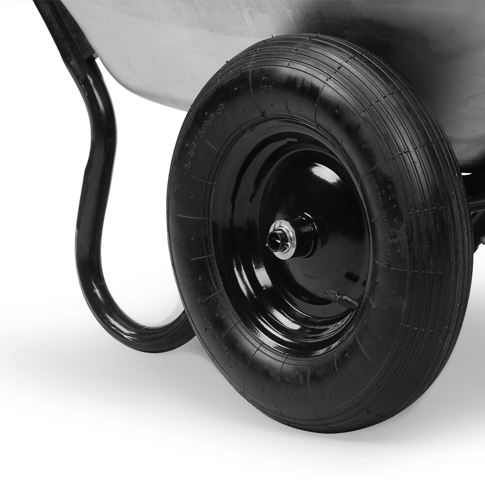 Schubkarre mit 2 Rädern verzinkt Luftbereifung 150kg Tragkraft 100L