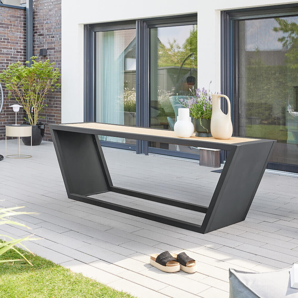 Sitzgarnitur aus Stahl KOBON Anthrazit - Made in Germany - 1 x Tisch