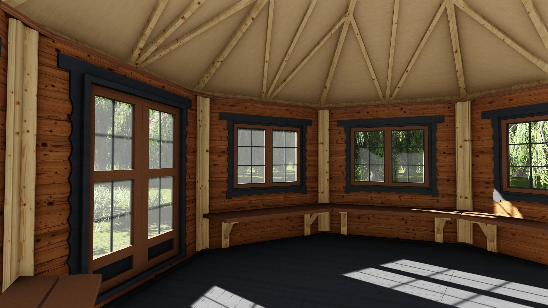 Grillpavillon Victoria 17 m² Innenansicht
