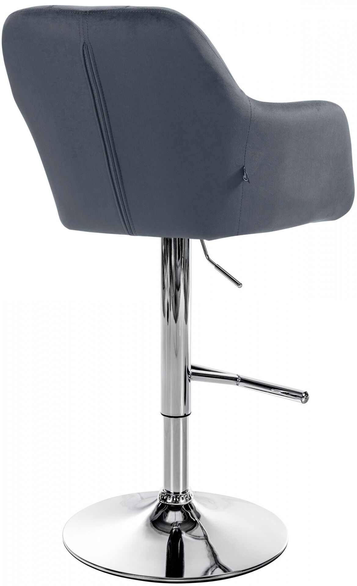 Barhocker Natoma Samt chrom, dunkelgrau