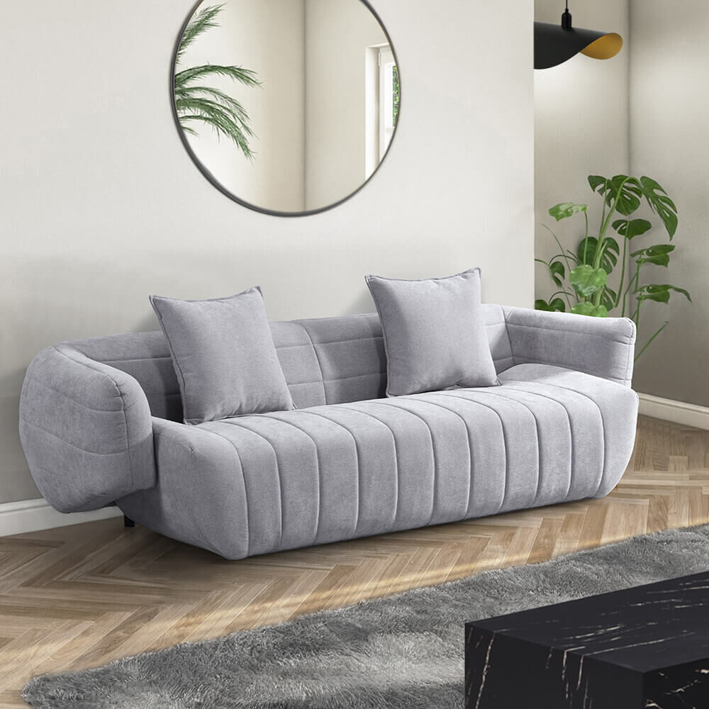 Komfort Sofa NORANA Grau - 234 x 103 x 80 cm