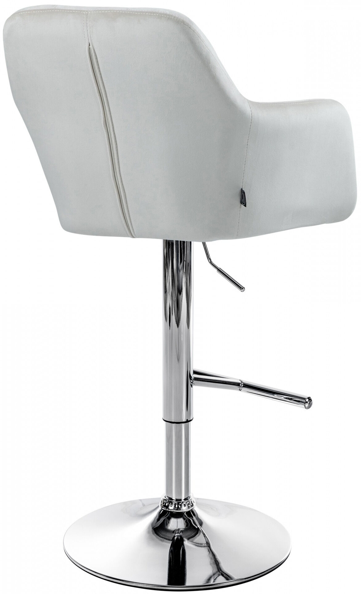 Barhocker Natoma Samt chrom, creme