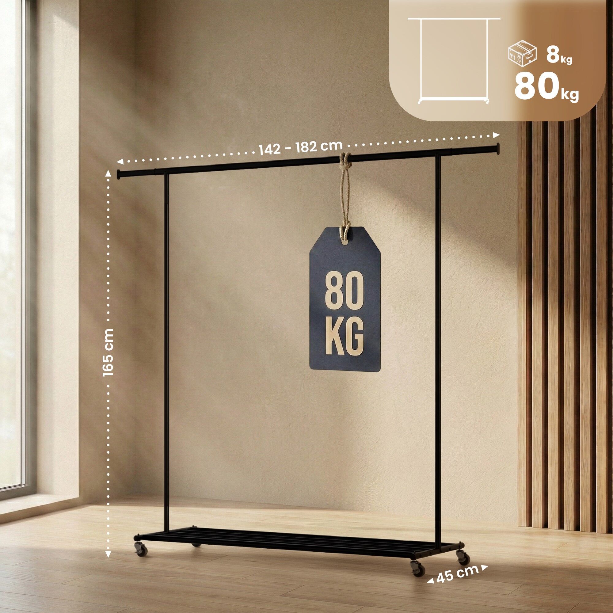 Kleiderständer Bernis XL, schwarz