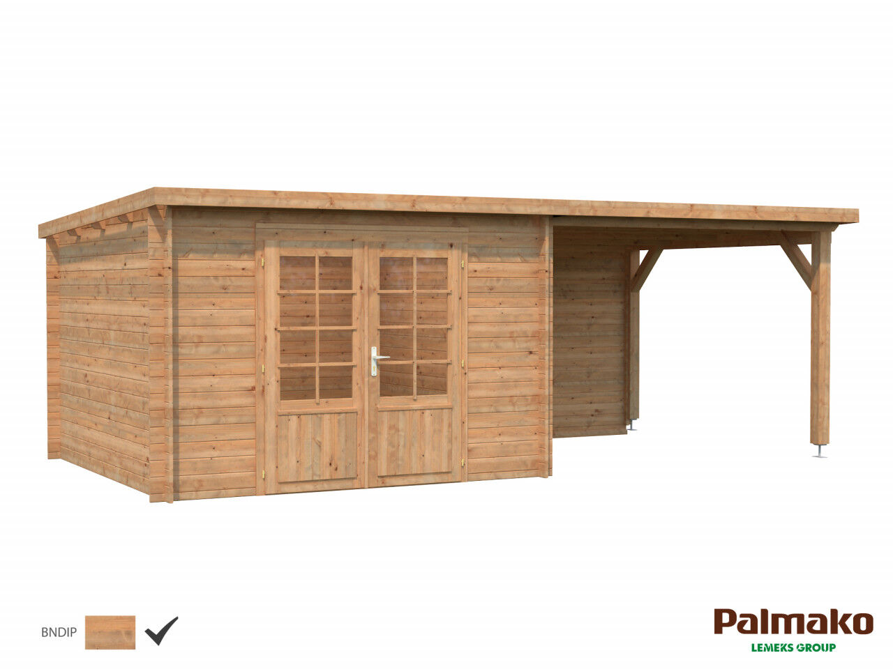 Flachdach Palmako Gartenhaus Ella 8,7+8,2 m²