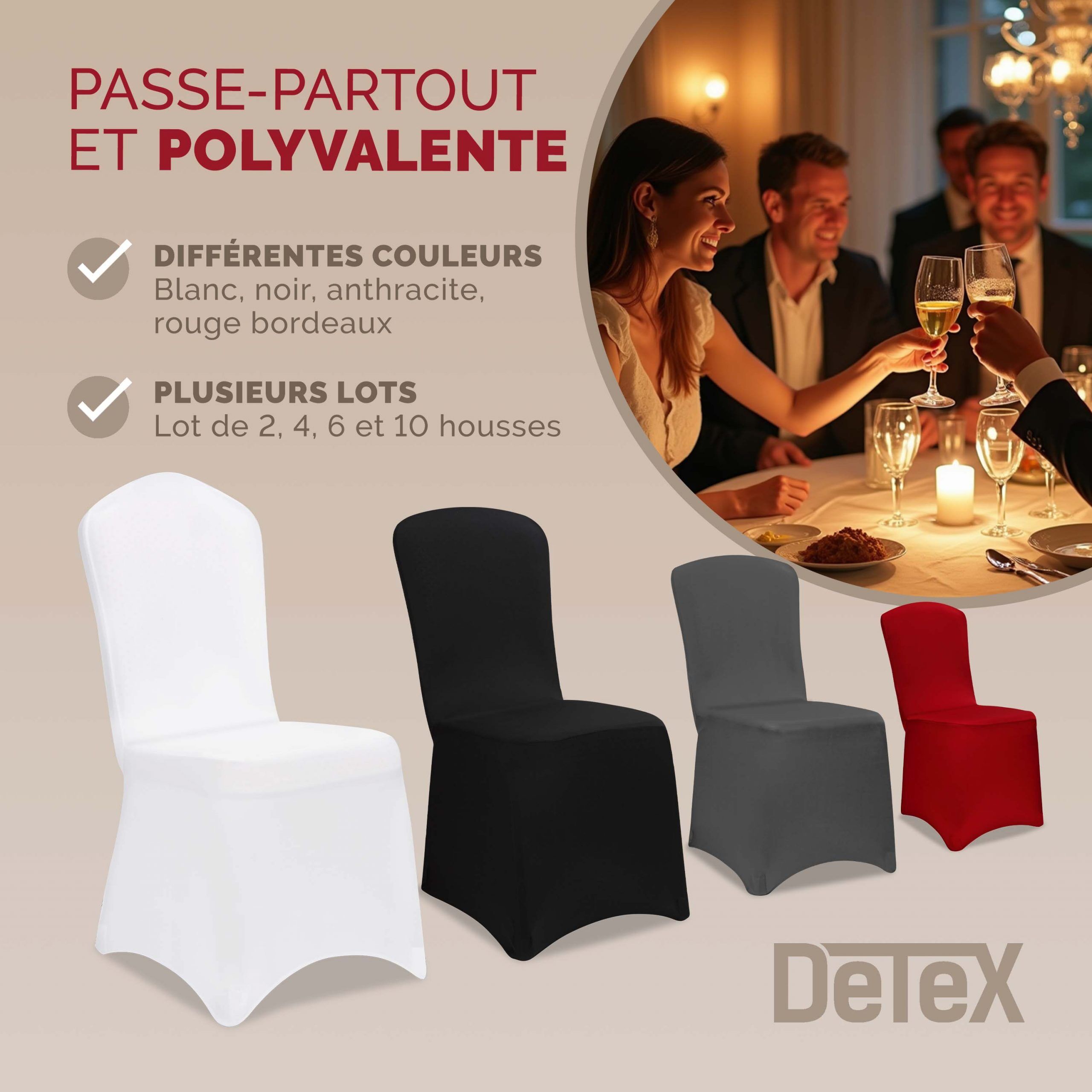 Stuhlhusse 6er-Set Anthrazit OEKO-TEX®