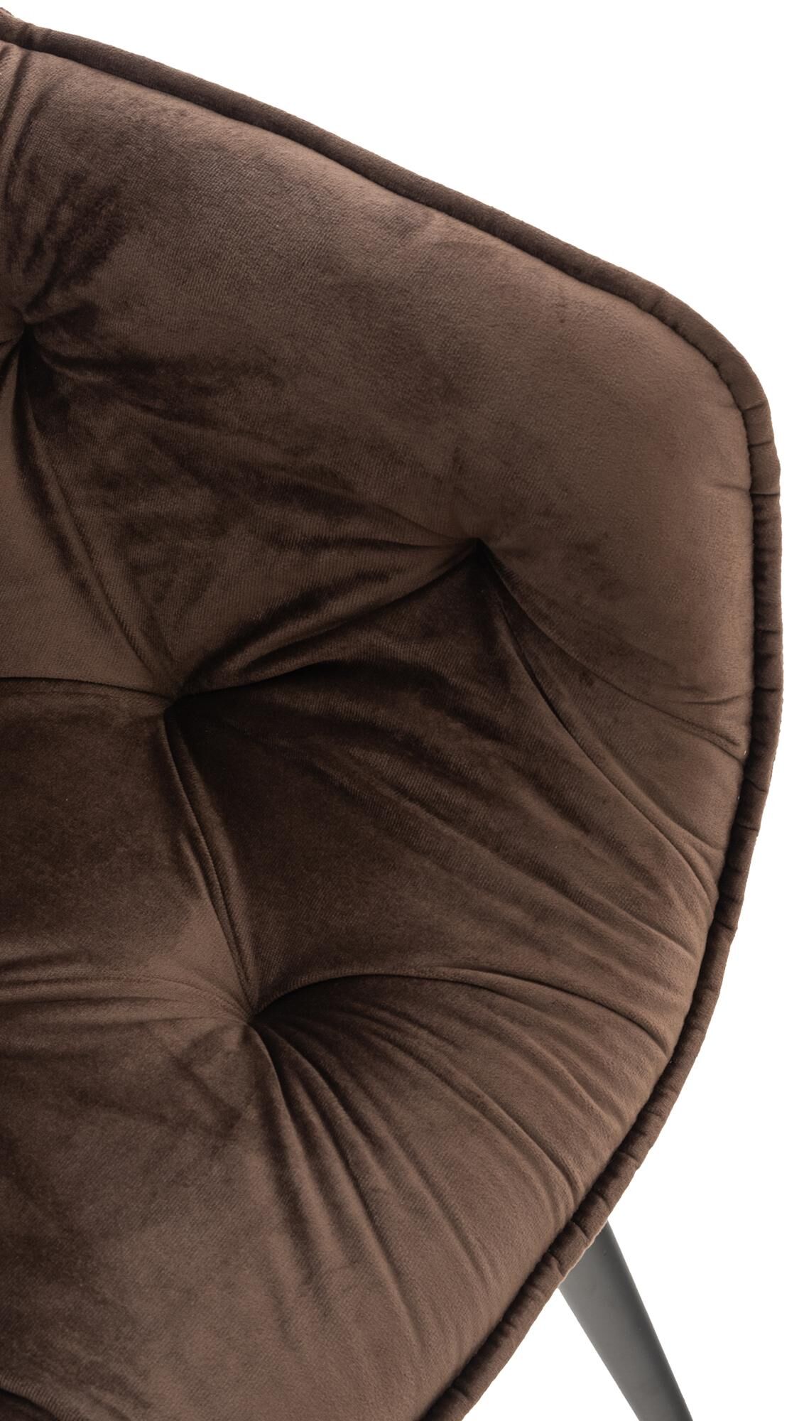 4er Set Stuhl Tanna Samt, braun