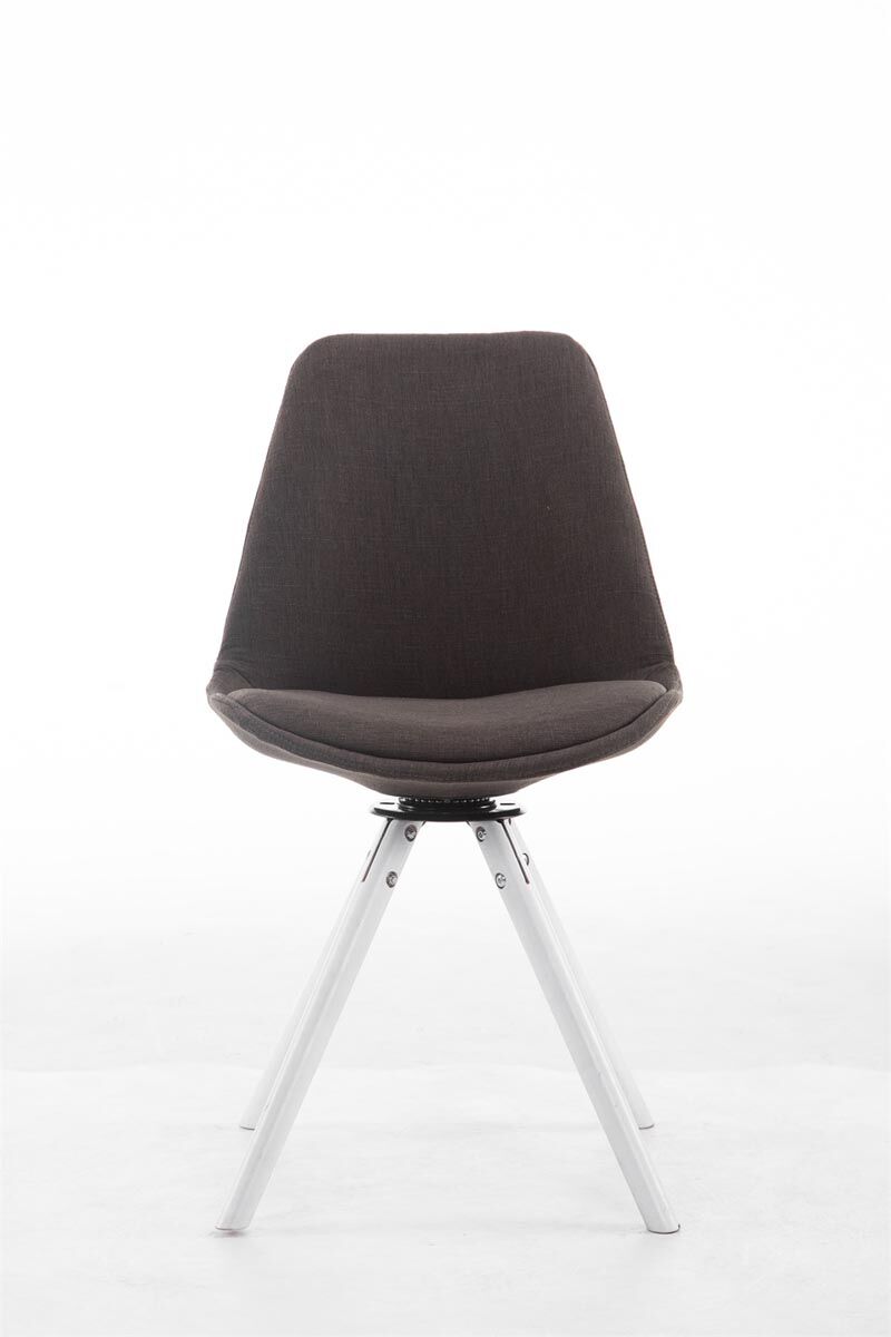 Besucherstuhl Troyes Drehbar Weiß Stoff Rund, dunkelgrau