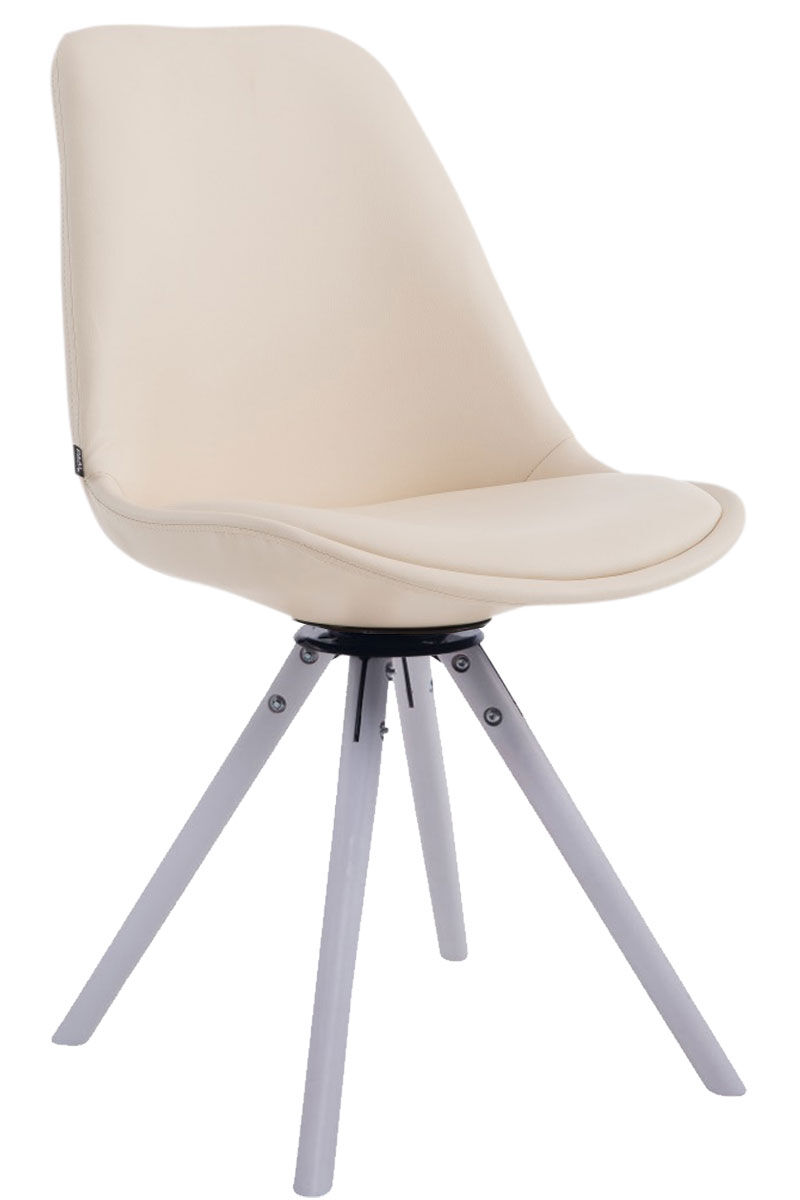 Besucherstuhl Calais Drehbar Weiß Rund, creme