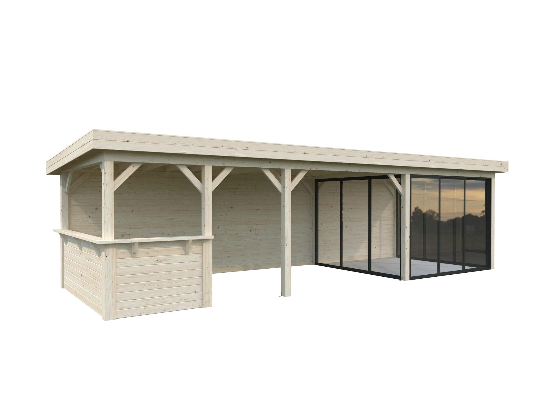 Palmako Pavillon Lenna 24,9 m² Set 716 Slide Plus