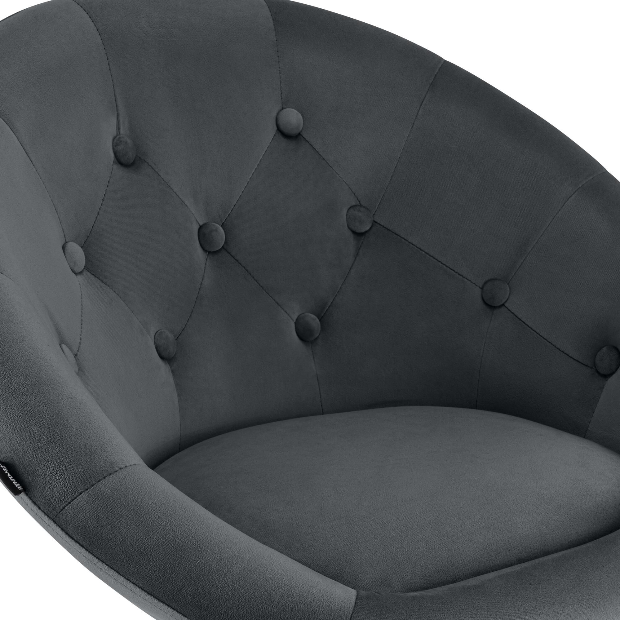 Barhocker London Samt schwarz, dunkelgrau