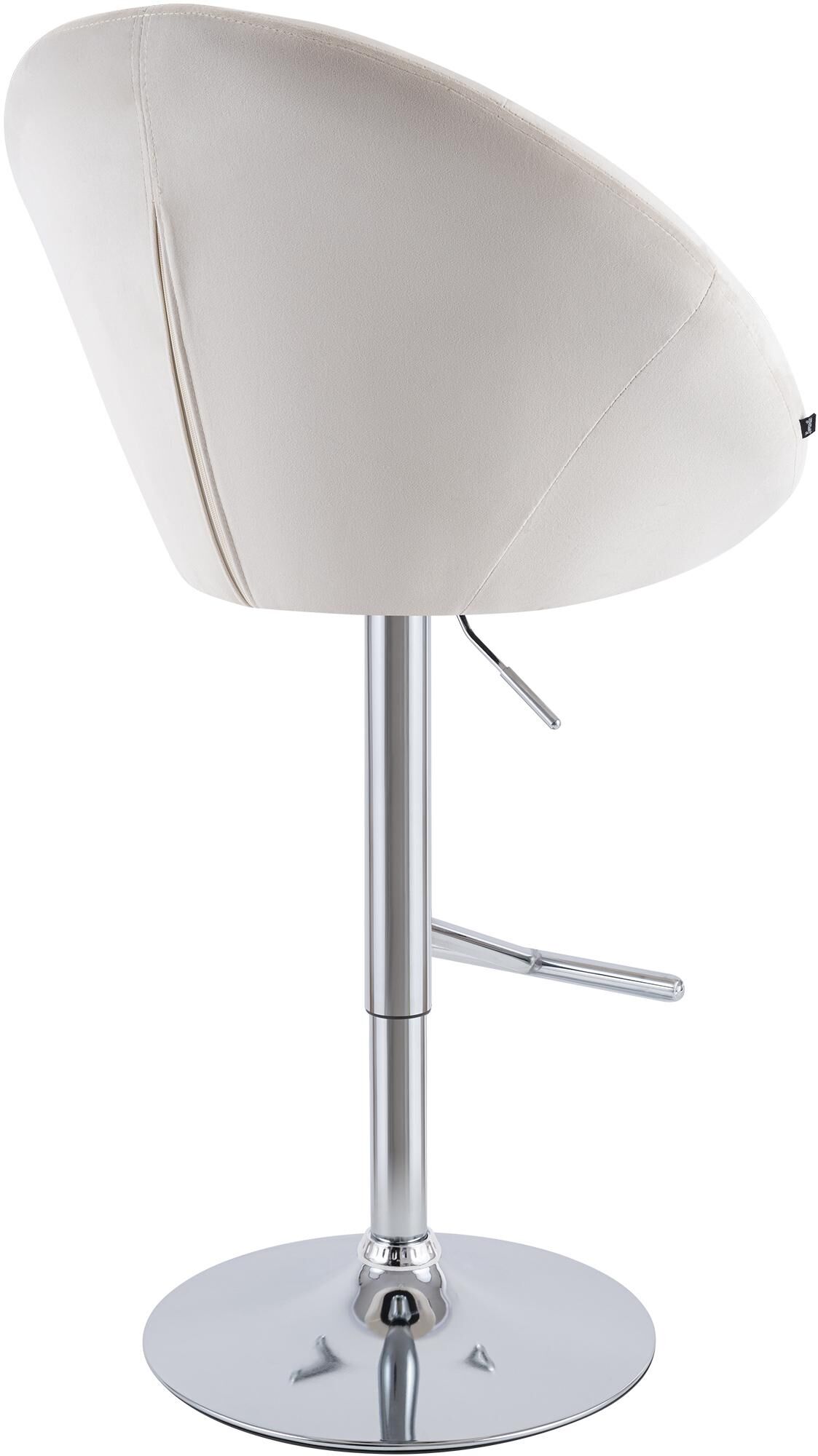 Barhocker London Samt chrom, creme