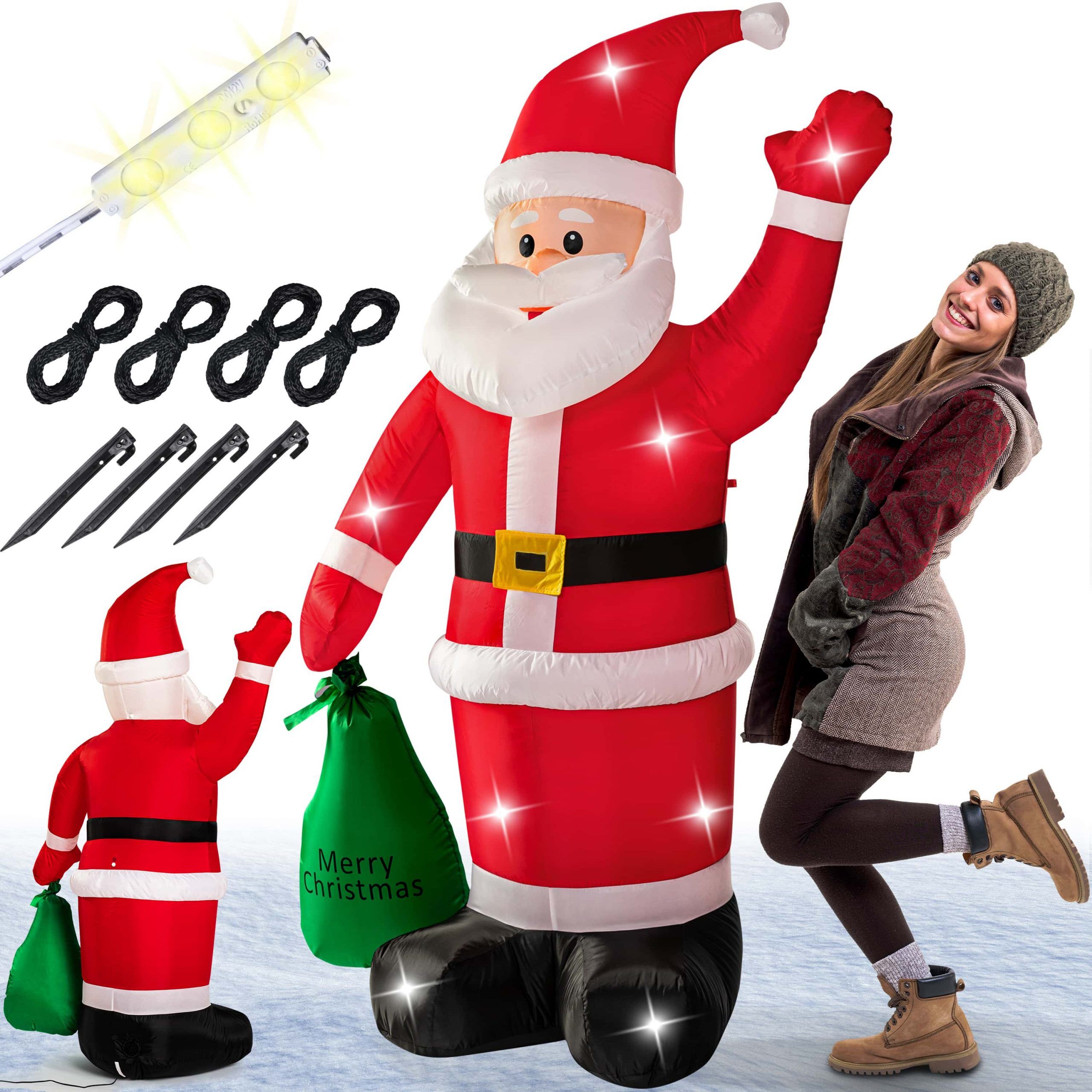 Aufblasbarer Weihnachtsmann mit Beleuchtung
