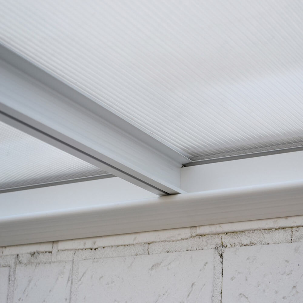 Terrassenüberdachung SOLIS - 618 / 625 x 303 / 300 x 278 / 226 cm Weiß